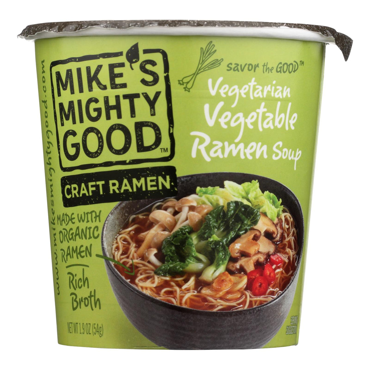 Mike's Mighty Good Vegetarian Vegetable Ramen Soup, 1.9 Oz., 6-Pack - Cozy Farm