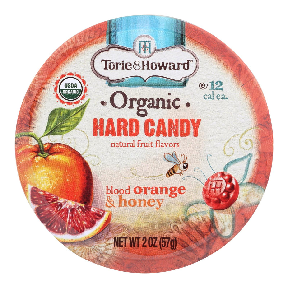 Torie & Howard Organic Hard Candy: Blood Orange & Honey, 2 Oz Each (8-Pack) - Cozy Farm