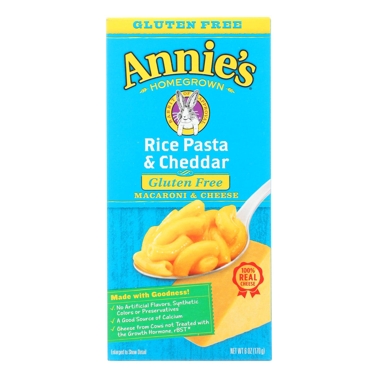 Annie's Homegrown Gluten-Free Rice Pasta with Real Cheddar Cheese (Pack of 12 - 6 Oz.) - Cozy Farm