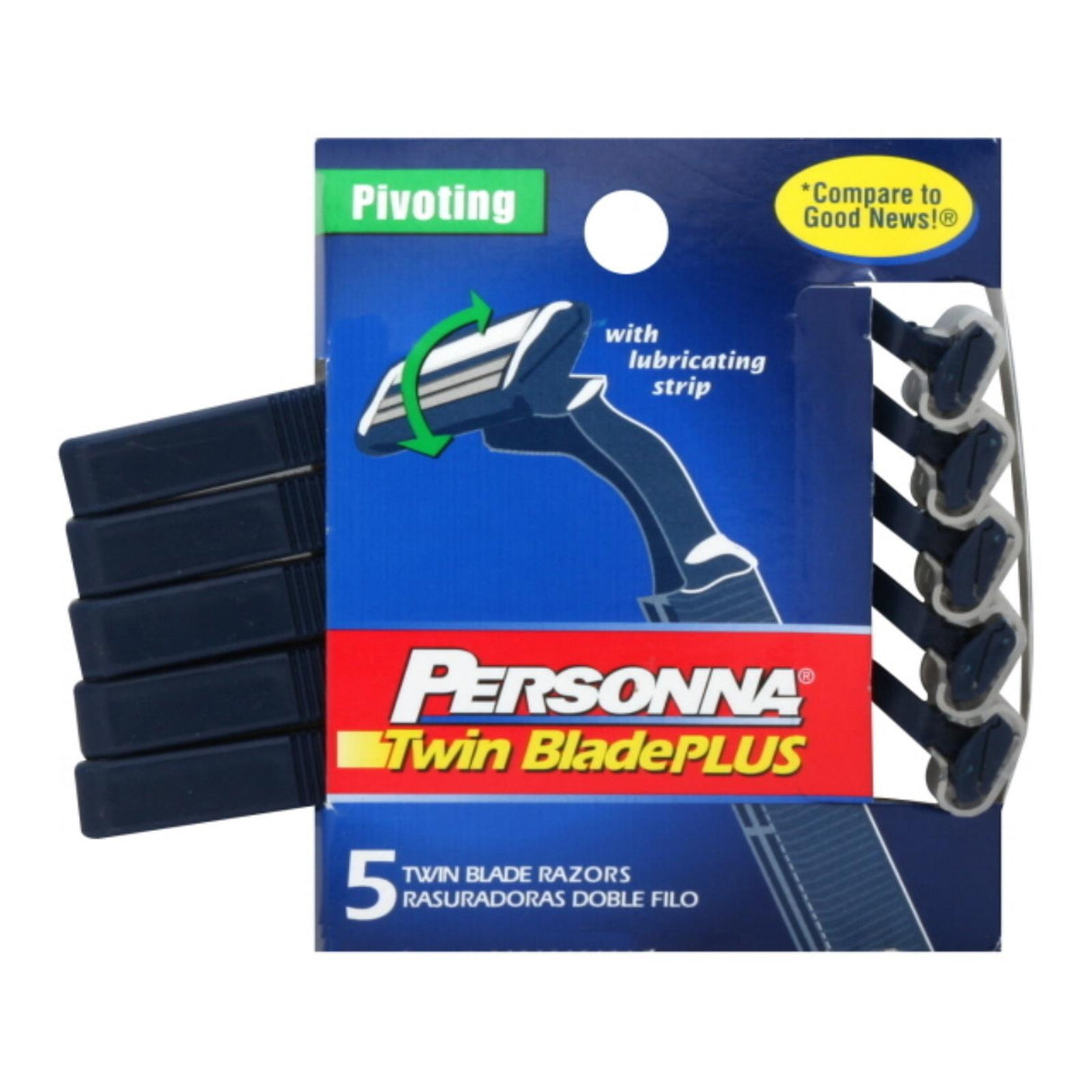 Personna Twin Blade Plus Disposable Razors with Lubricating Strip (Pack of 5) - Cozy Farm