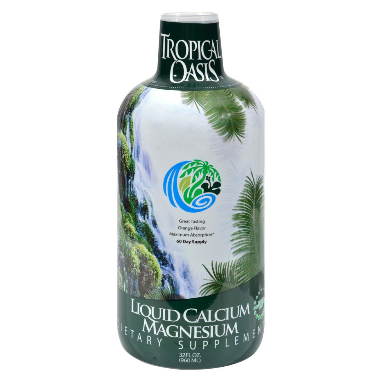 Tropical Oasis Liquid Calcium and Magnesium with Orange Flavor - 32 Fl Oz - Cozy Farm