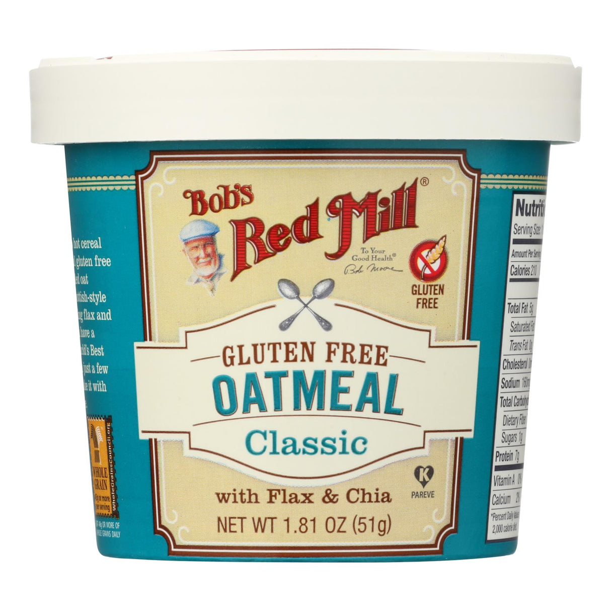 Bob's Red Mill Gluten-Free Oatmeal Cup, Classic with Flax & Chia (1.81 oz,12-Pack), Convenient Breakfast Option - Cozy Farm