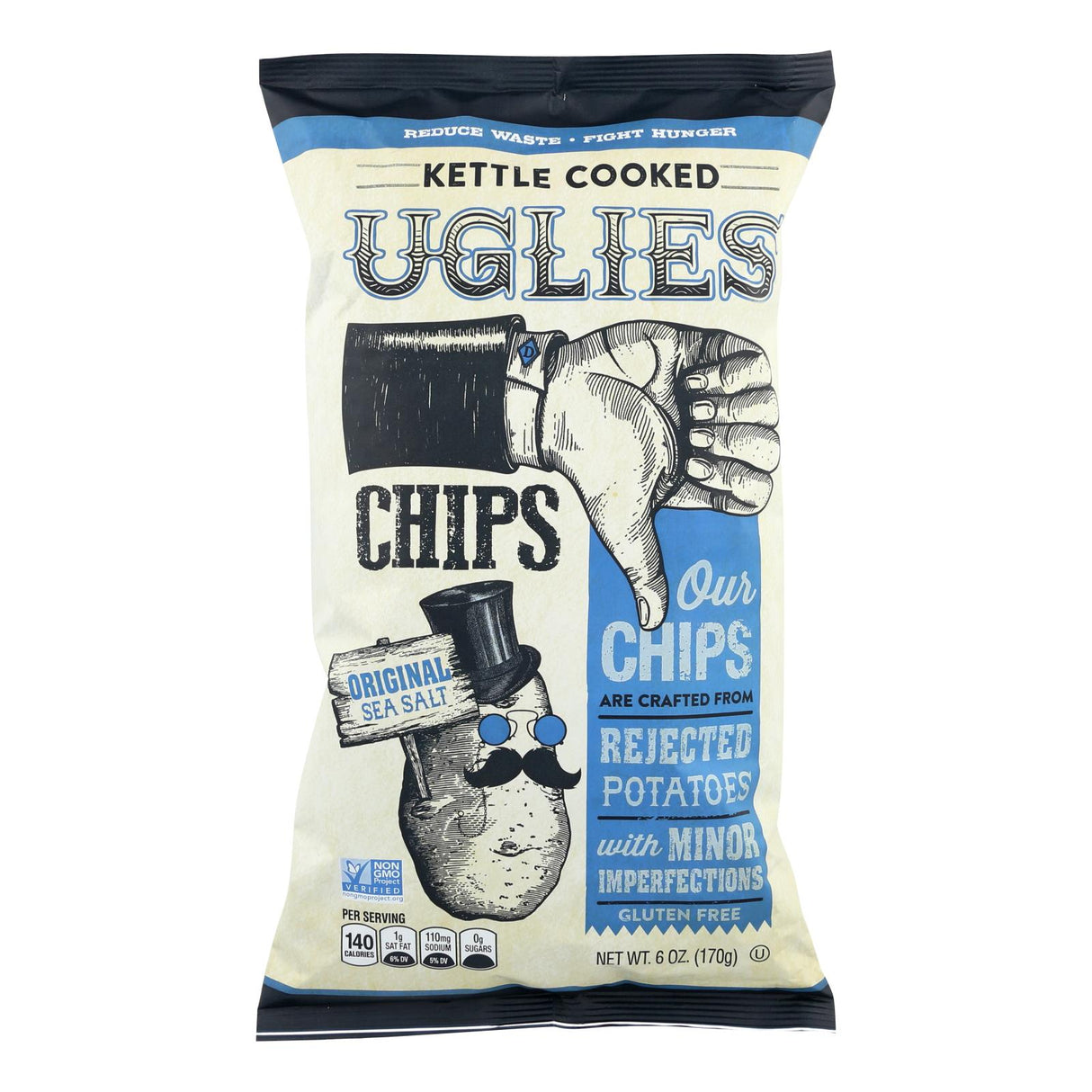 Uglies Original Sea Salt Kettle Potato Chips (12-Pack, 6 Oz. Each) - Cozy Farm
