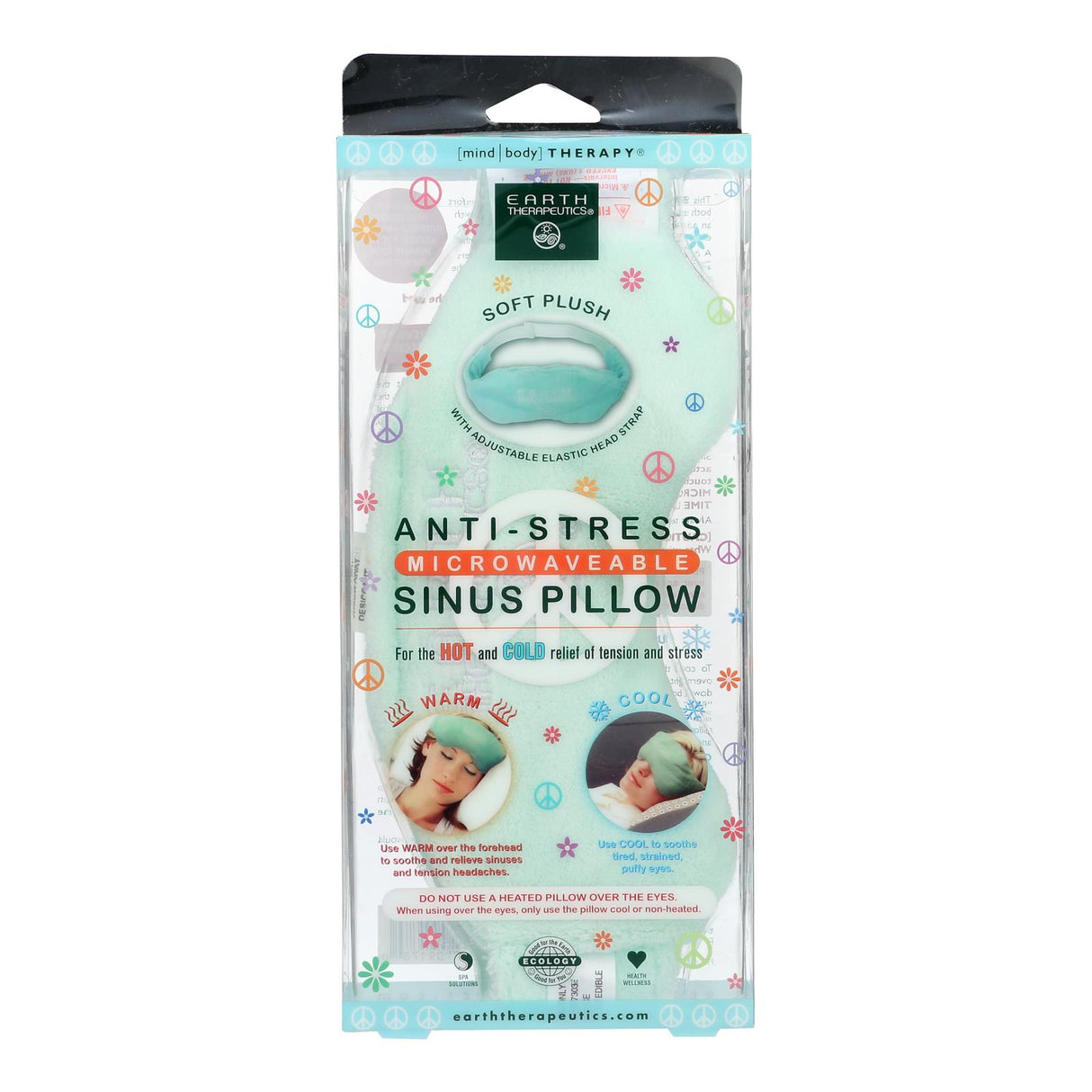 Earth Therapeutics Anti-Stress Sinus Pillow with Calming Lavender & Chamomile - Cozy Farm