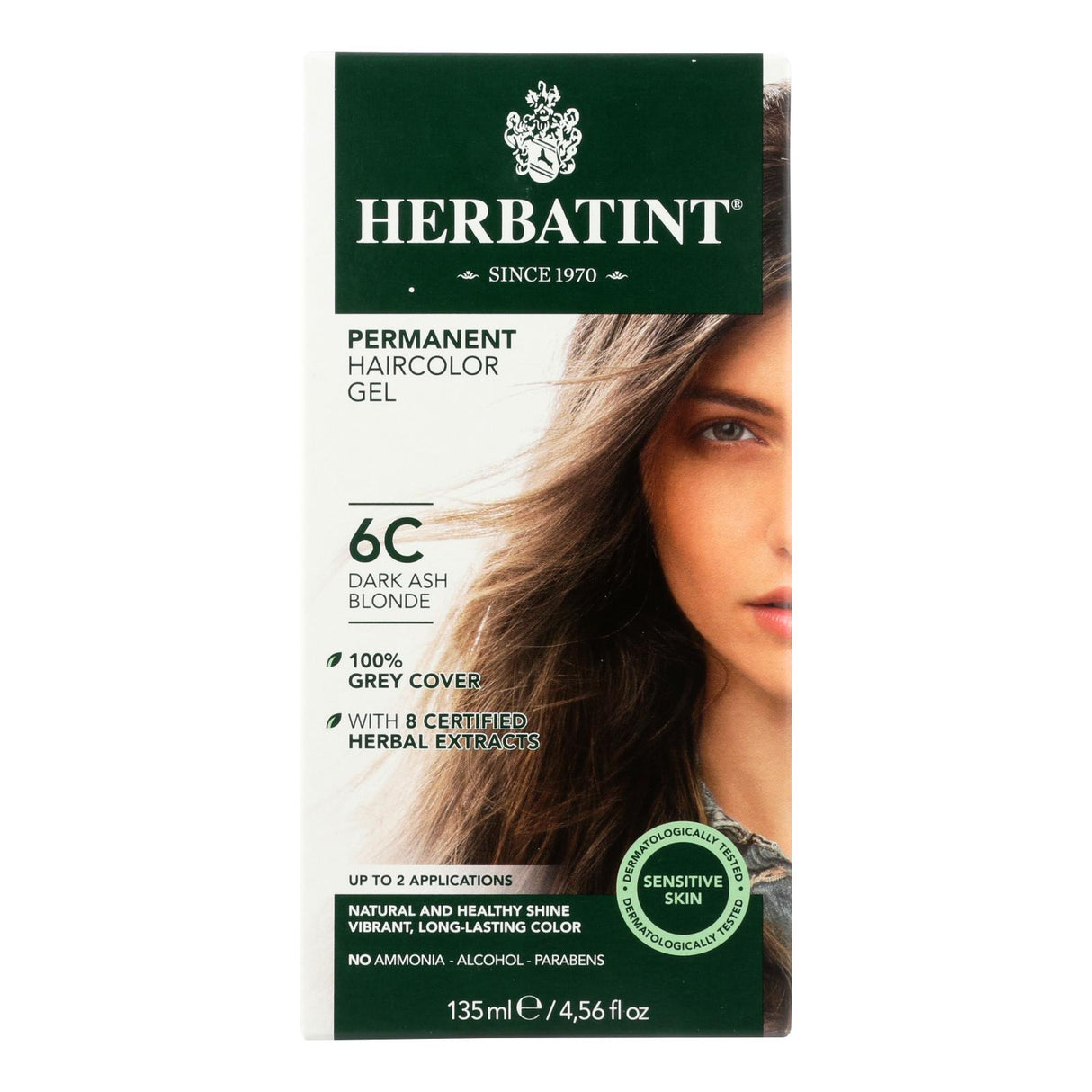 Herbatint 6C Dark Ash Blonde Permanent Herbal Hair Color Gel (135 mL) - Cozy Farm