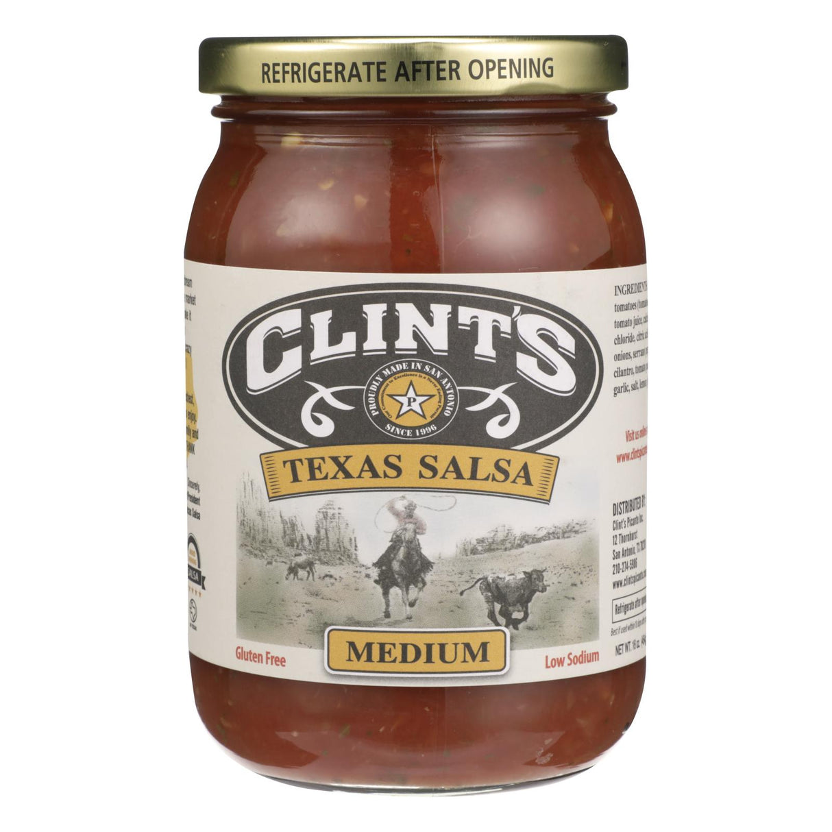 Clint's Salsa - Medium Mexican, 16 Oz. Pack of 6 - Cozy Farm