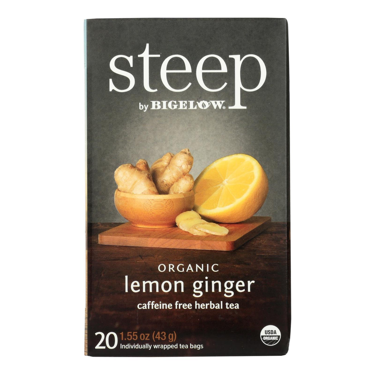 Bigelow Organic Lemon Ginger Herbal Tea, 20 Tea Bags Per Box (Pack of 6) - Cozy Farm