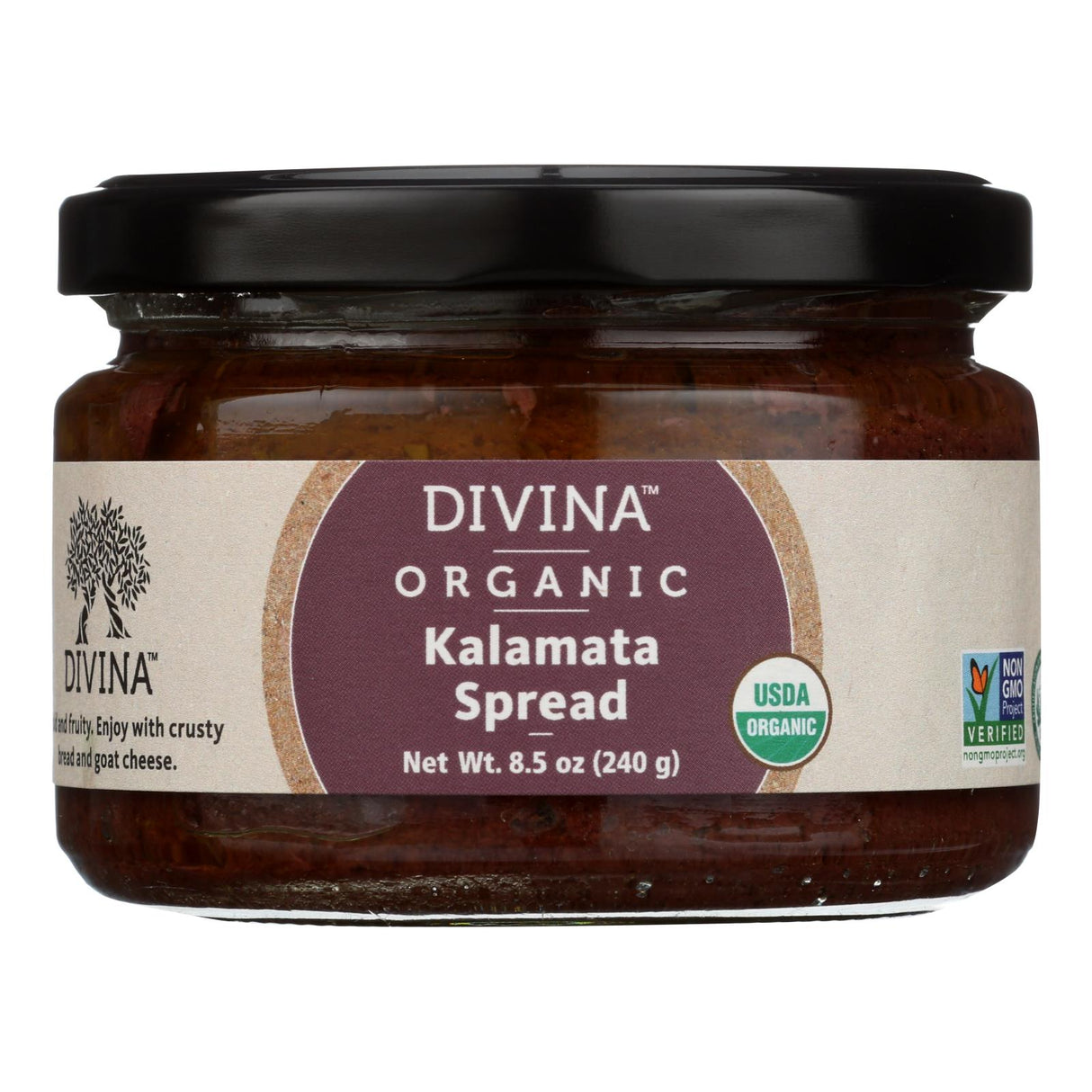 Divina Organic Premium Kalamata Olive Spread | 6x8.5 Oz. | Gluten-Free - Cozy Farm
