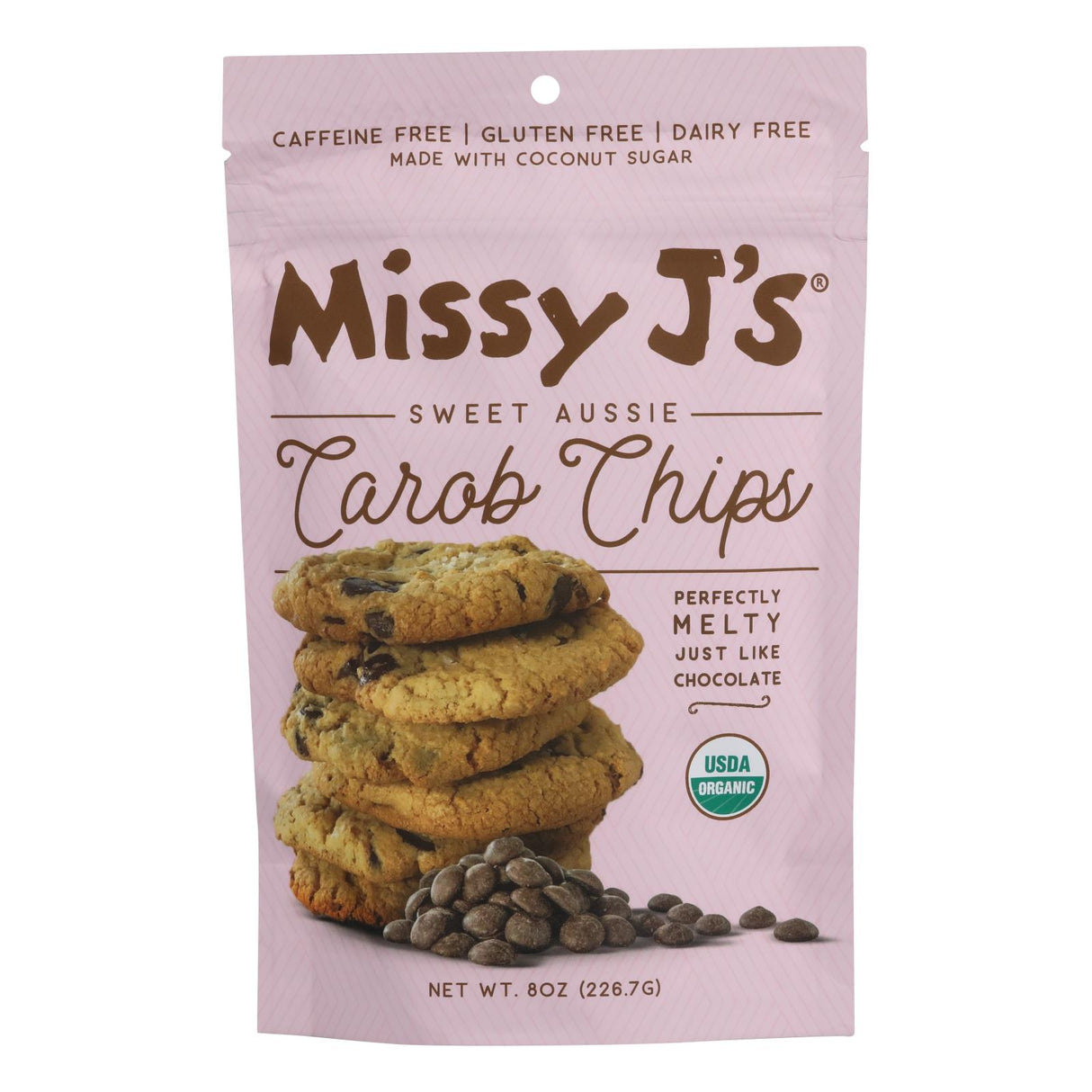 Missy J's Carob Chips (Pack of 6) - Vegan - 8 Oz. - Cozy Farm