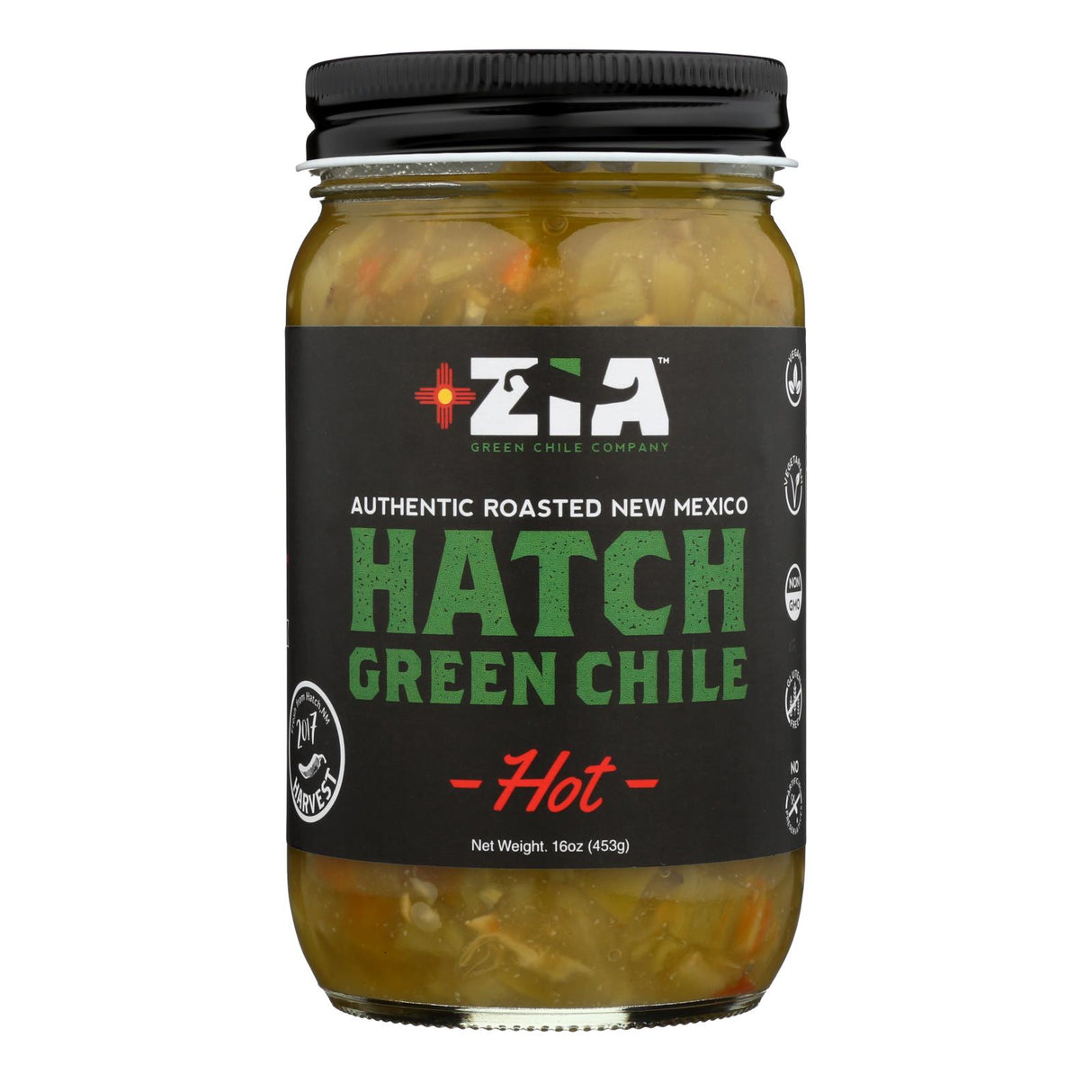 Hatch Hot Green Chile, 6 Pack - 16 Oz. Zia Green Chile Company - Cozy Farm