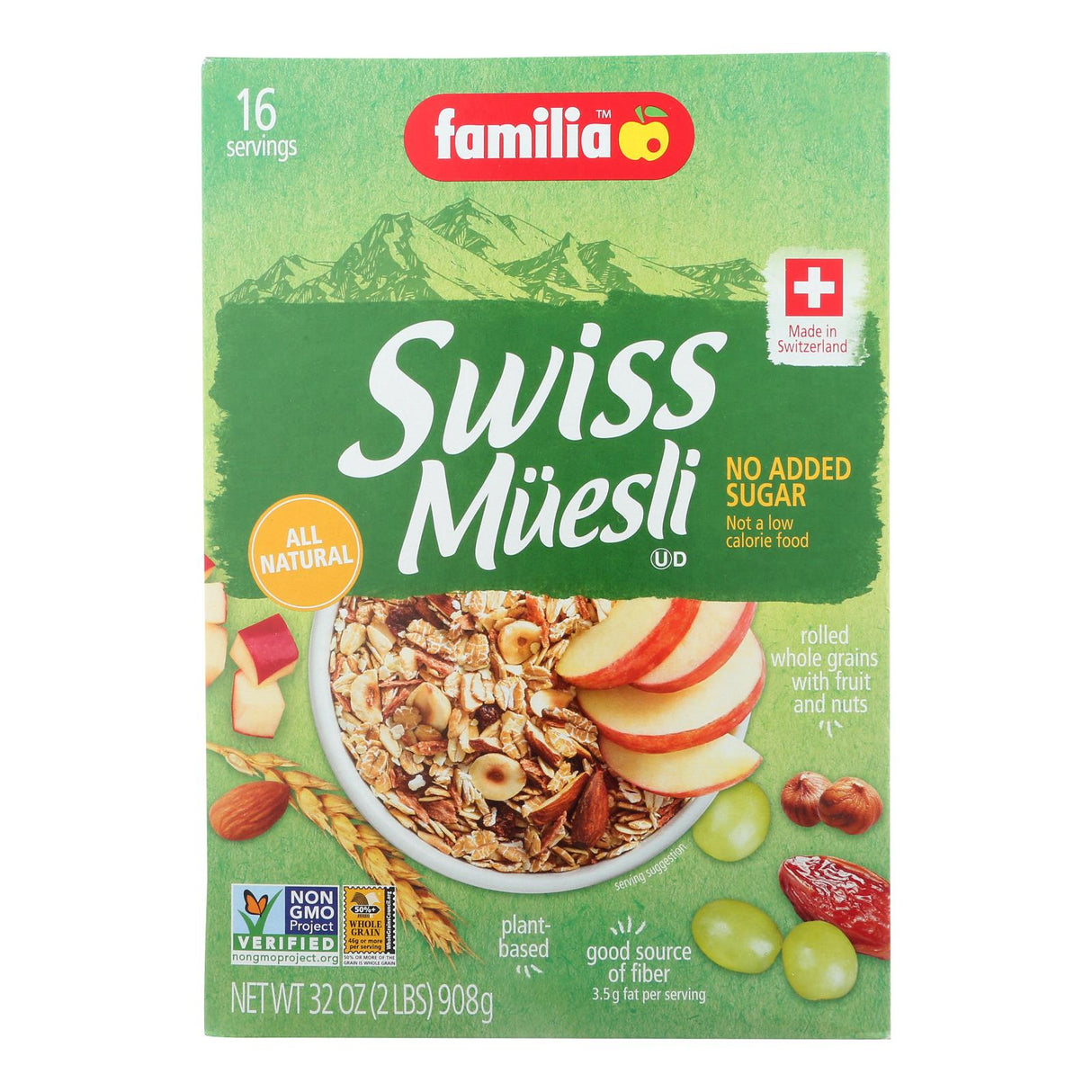 Familia No-Sugar-Added Swiss Muesli, 6 x 29 oz. - Cozy Farm