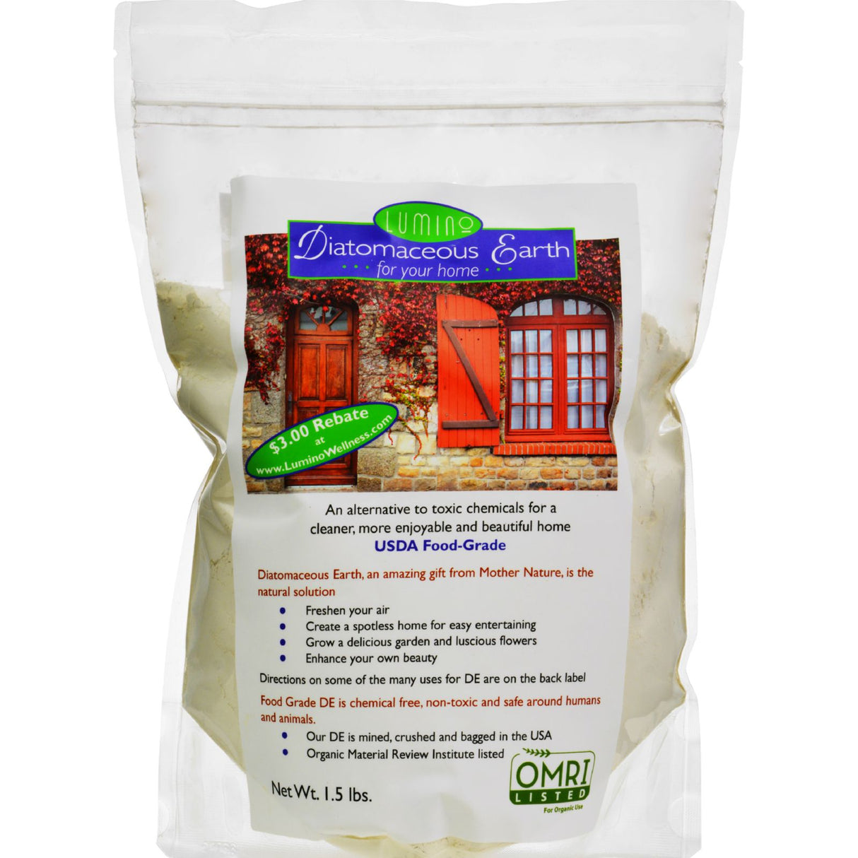 Lumino Home Food Grade Diatomaceous Earth (1.5 Lbs) - Cozy Farm