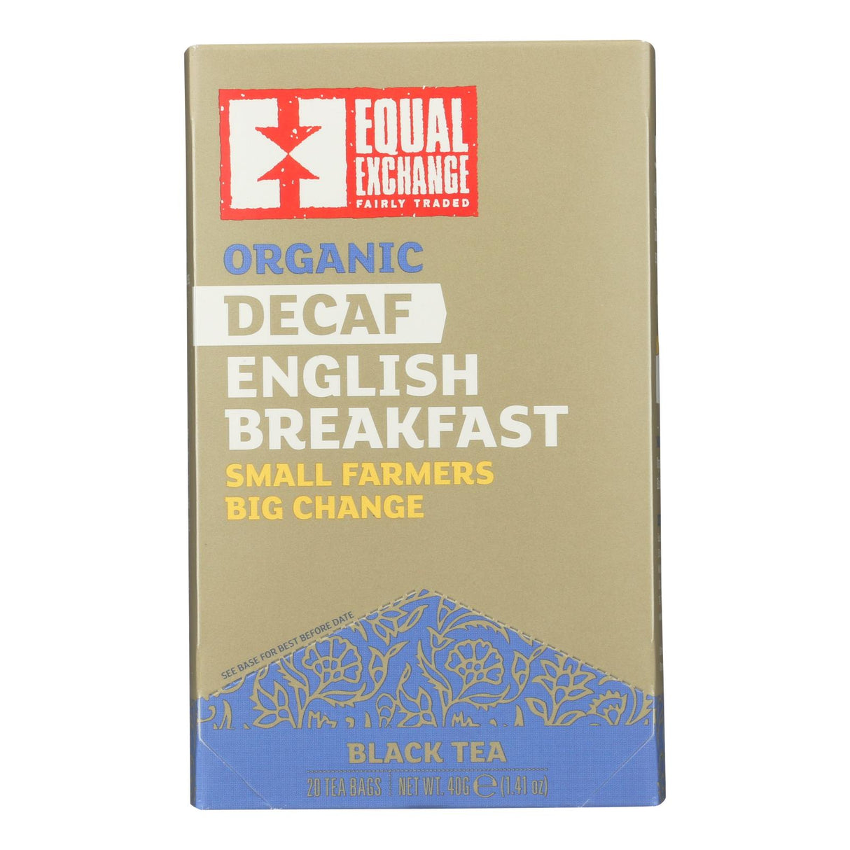Equal Exchange Organic Black Tea English Breakfast, Pack of 6, 20-Count Box - Cozy Farm