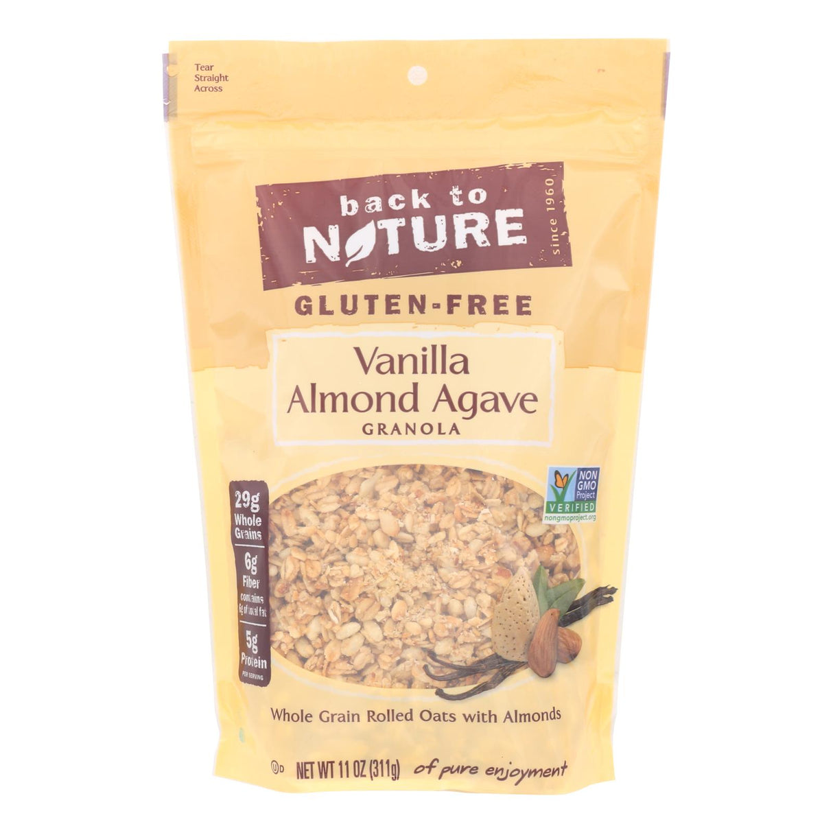 Back To Nature Vanilla Almond Agave Granola - 11 Oz (Pack of 6) - Cozy Farm