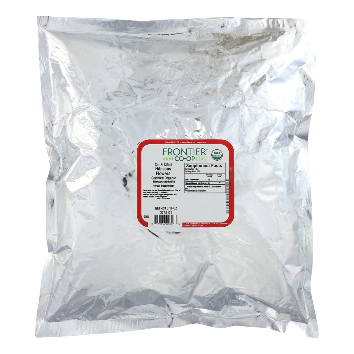 Frontier Herb Organic Cut and Sifted Hibiscus Flowers (1 lb.) - Cozy Farm