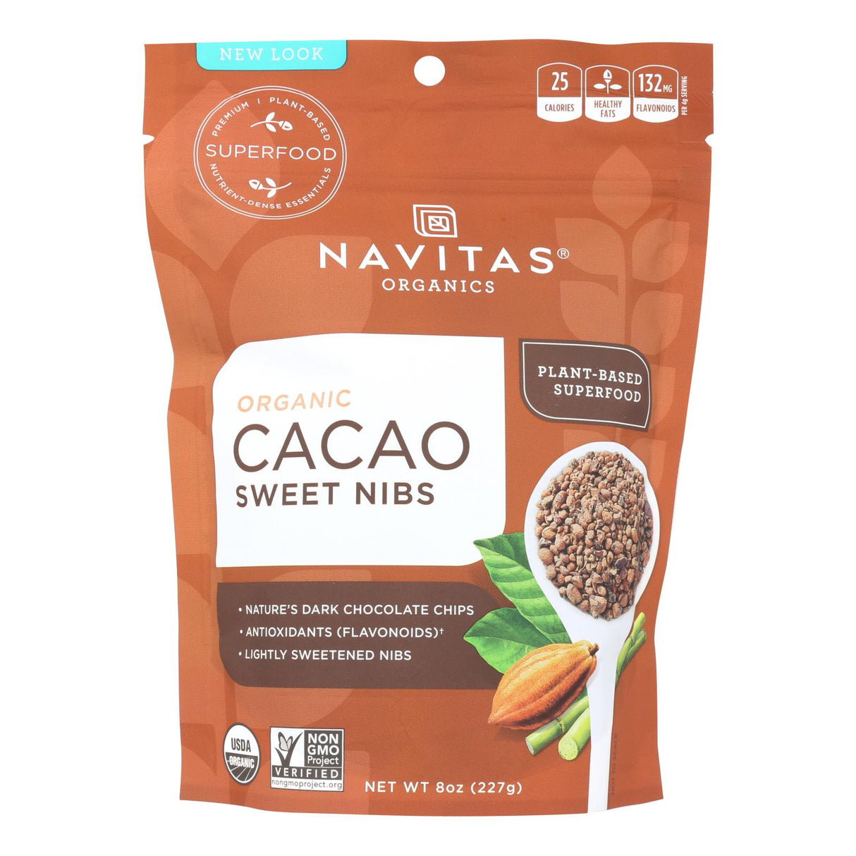 Navitas Naturals Organic Sweetened Cacao Nibs, 8 Oz., Pack of 6 - Cozy Farm