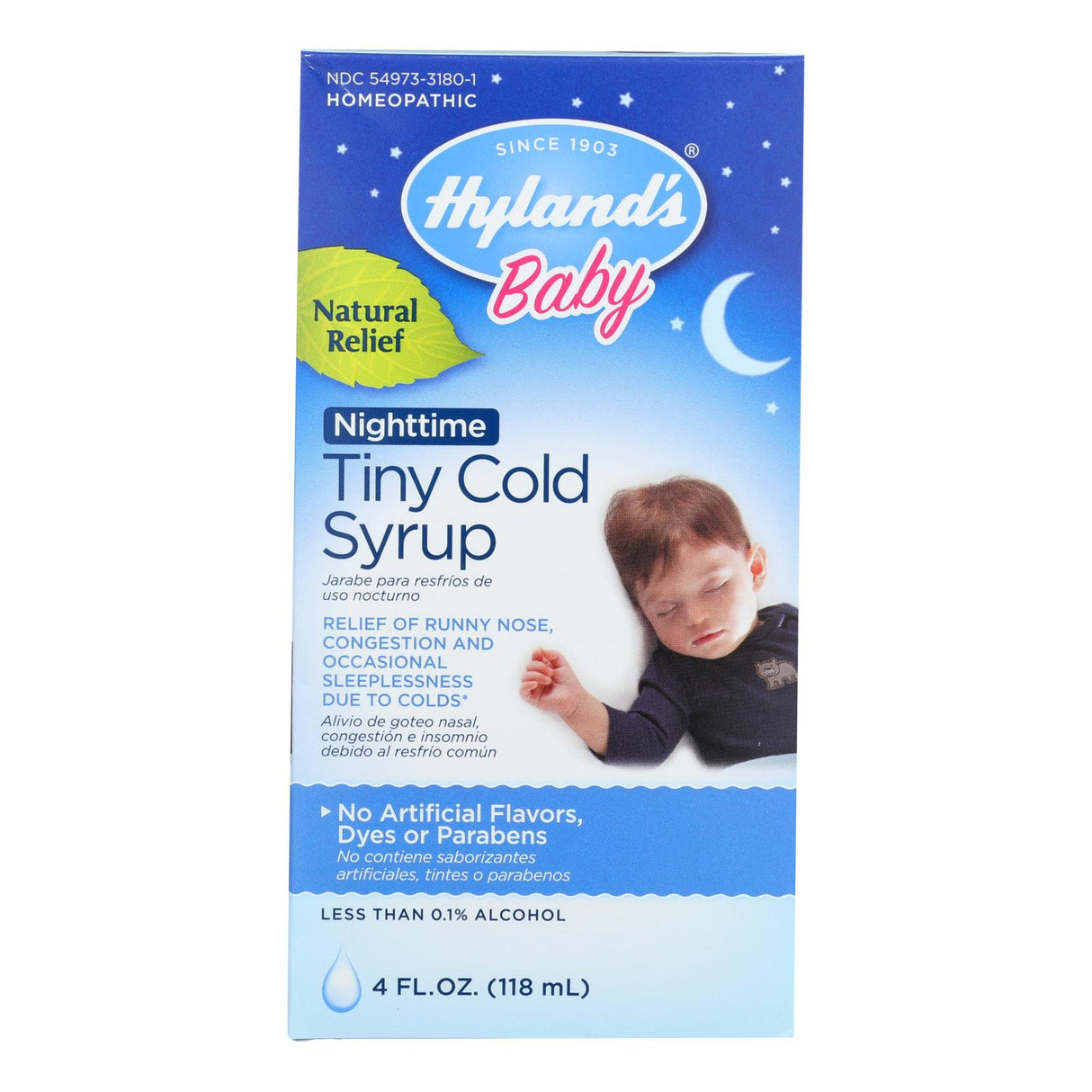 Hyland's Homeopathic Nighttime Cold Syrup for Babies, 4 Fl Oz - Cozy Farm