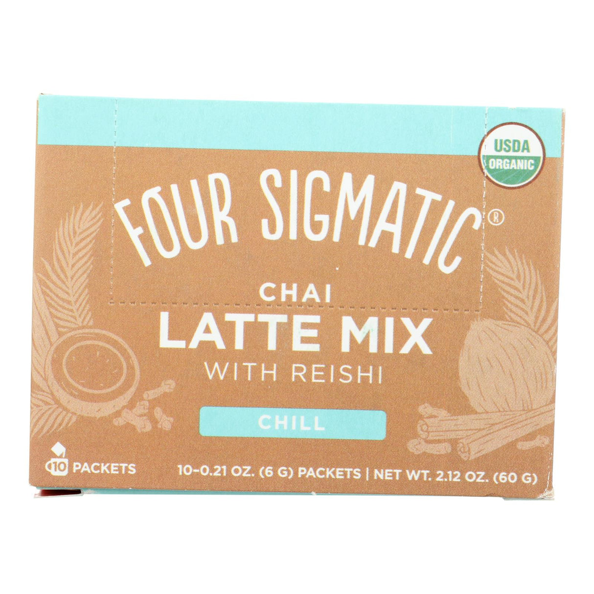 Four Sigmatic Organic Turkey Tail and Reishi Mushroom Chai Latte Mix (Pack of 10) - Cozy Farm
