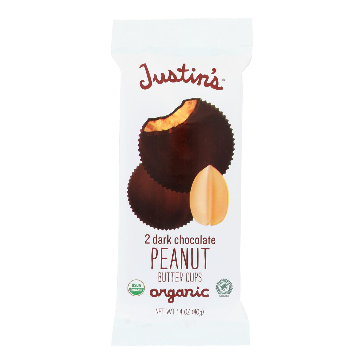 Justin's Organic Peanut Butter Cups with Dark Chocolate (Pack of 12 - 1.4 Oz.) - Cozy Farm