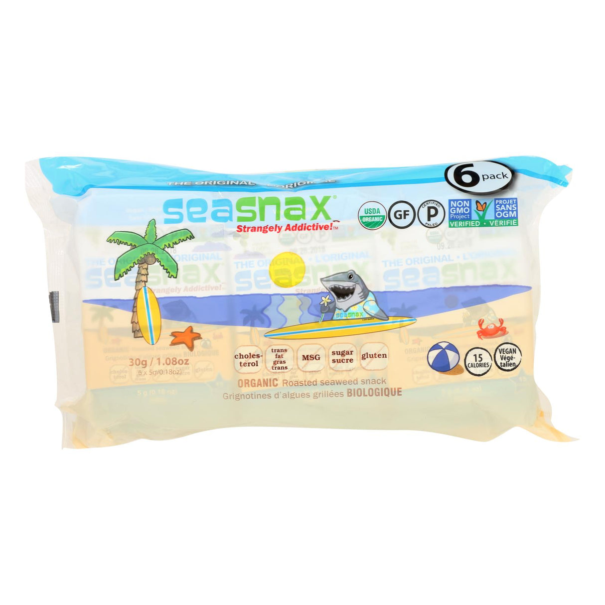 Seasnax Organic Seaweed Snack - Original (12 x 1.08 Oz.) - Cozy Farm