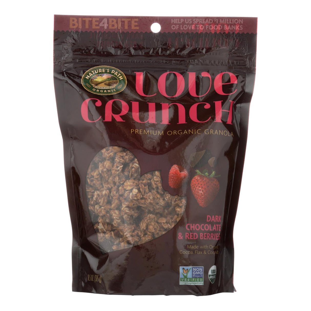 Nature's Path Love Crunch: Ark Chocolate & Red Berries (6-Pack of 11.5 Oz. Bags) for Heart-Healthy Breakfast - Cozy Farm
