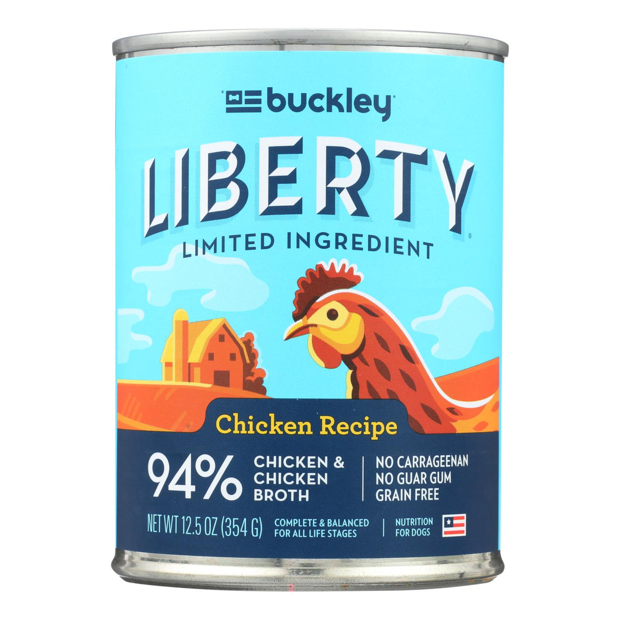 Buckley Liberty Wet Chicken Food with Gravy, 12.5 Oz. (Pack of 12) - Cozy Farm
