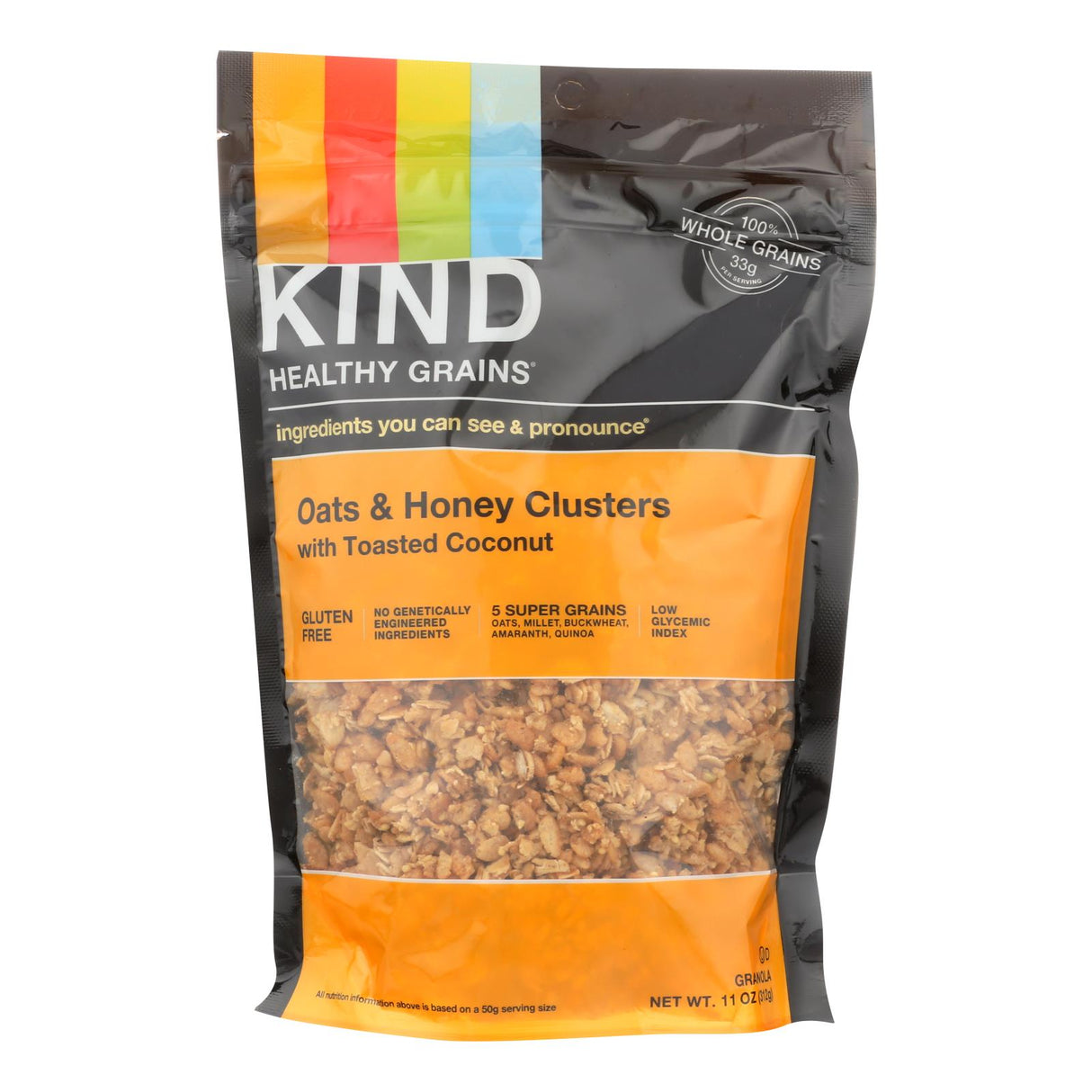 Kind Healthy Grains Oats and Honey Clusters with Toasted Coconut - 11 Oz (Pack of 6) - Cozy Farm