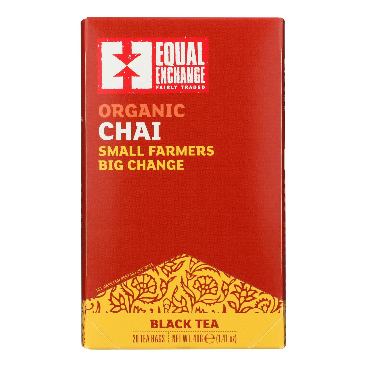 Equal Exchange Organic Chai Tea, 20 Tea Bags (Pack of 6) - Cozy Farm