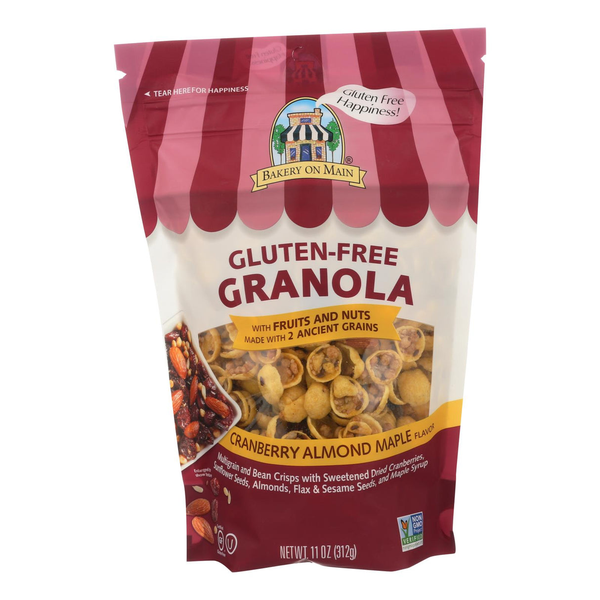 Bakery On Main Temperature Controlled Nutty Cranberry Granola Pack of 6, 12 Oz. - Cozy Farm