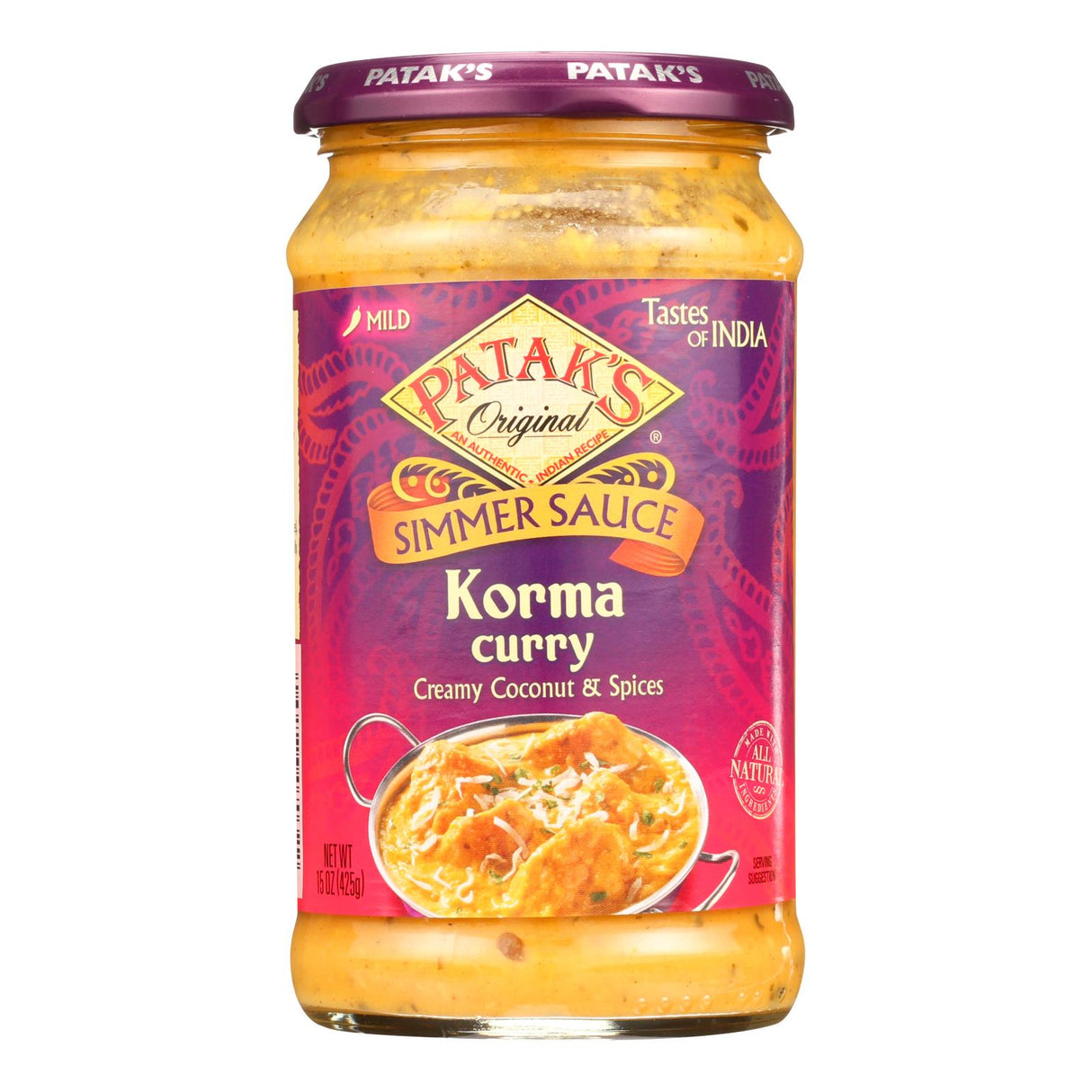 Patak's Mild Korma Curry Simmer Sauce - 6 Pack - 15 oz - Cozy Farm