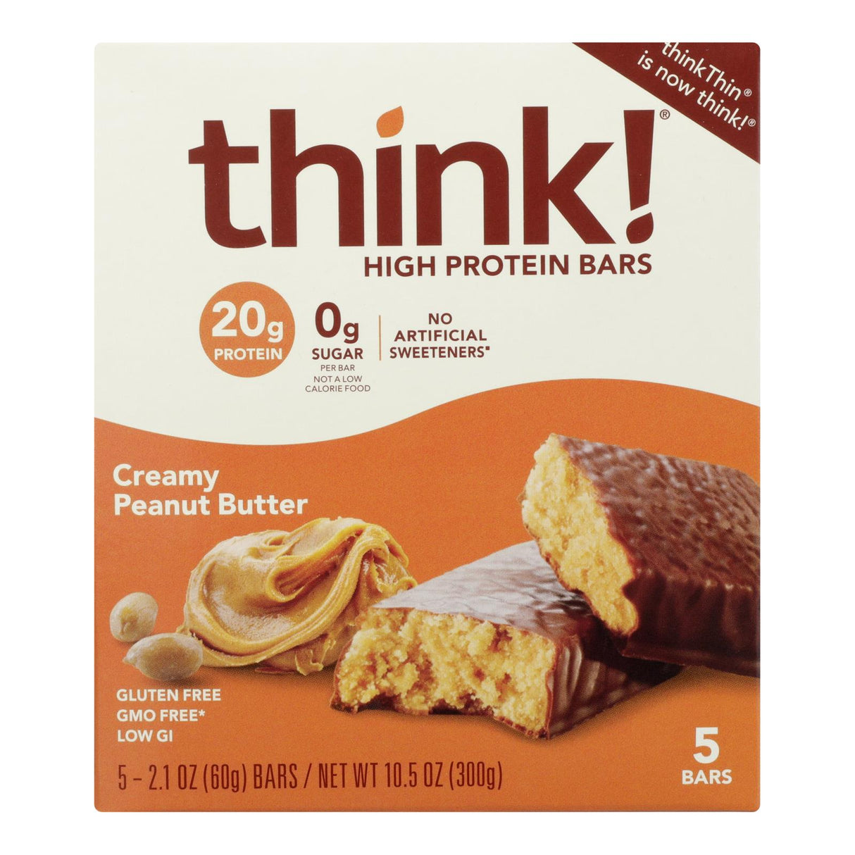 ThinkThin Creamy Peanut Butter High Protein Bars (Pack of 6 - 5.2 Oz.) - Cozy Farm