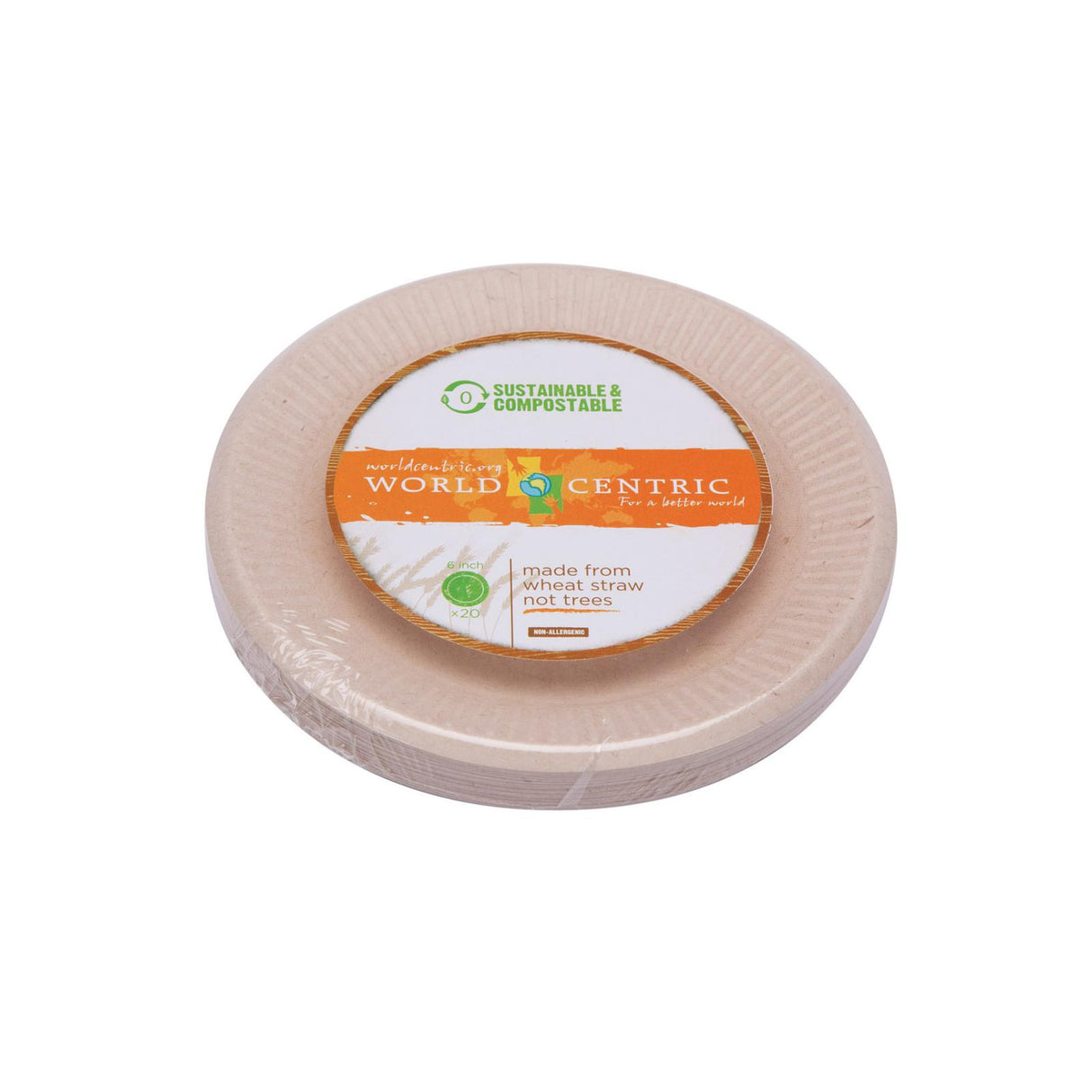 World Centric Ripple Edge Compostable Plates (240-Count) - Cozy Farm