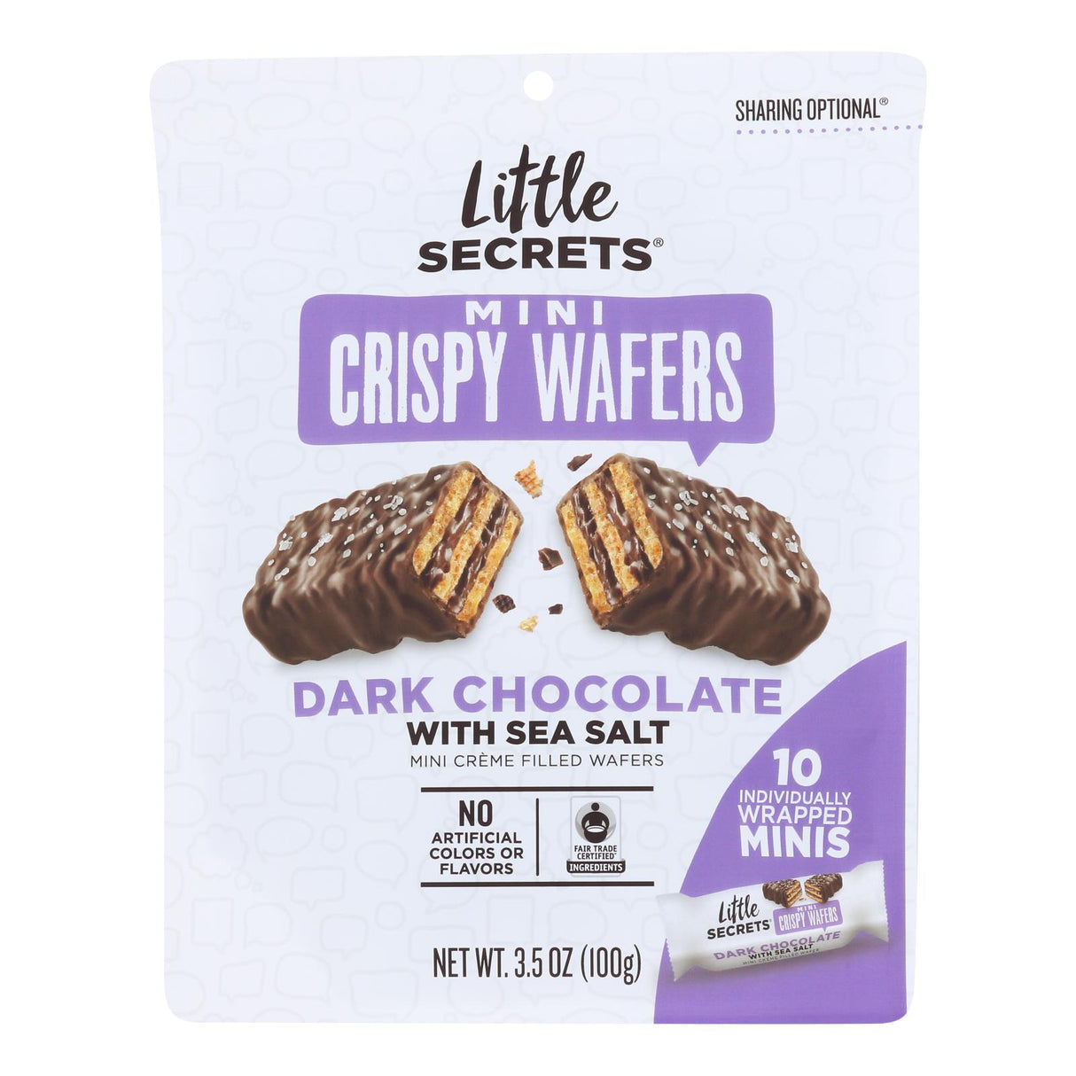 Little Secrets Crispy Dark Chocolate Sea Salt Wafers (Pack of 6 - 3.5 Oz.) - Cozy Farm