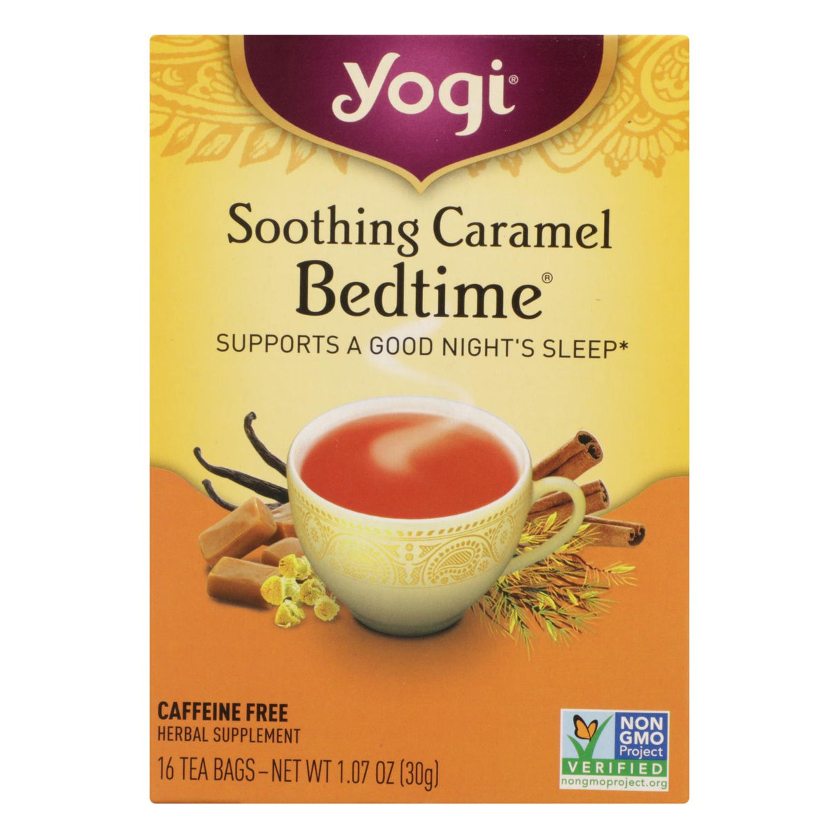 Yogi Bedtime Caramel Herbal Tea: Soothing 6x 16 Tea Bags - Cozy Farm