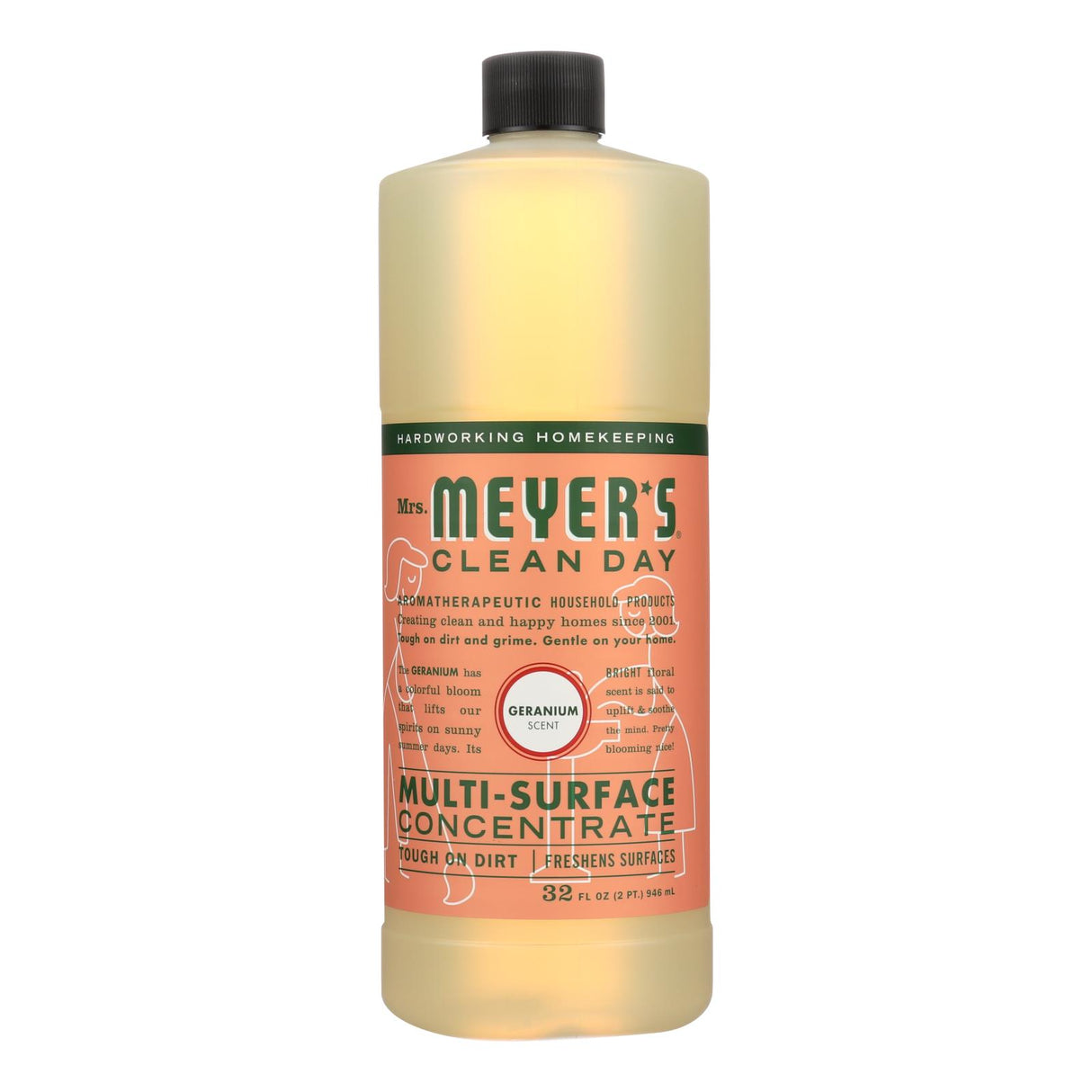Mrs. Meyer's Clean Day Concentrated Multi-Surface Cleaner, Geranium Scent, 32 Fl Oz (Pack of 6) - Cozy Farm