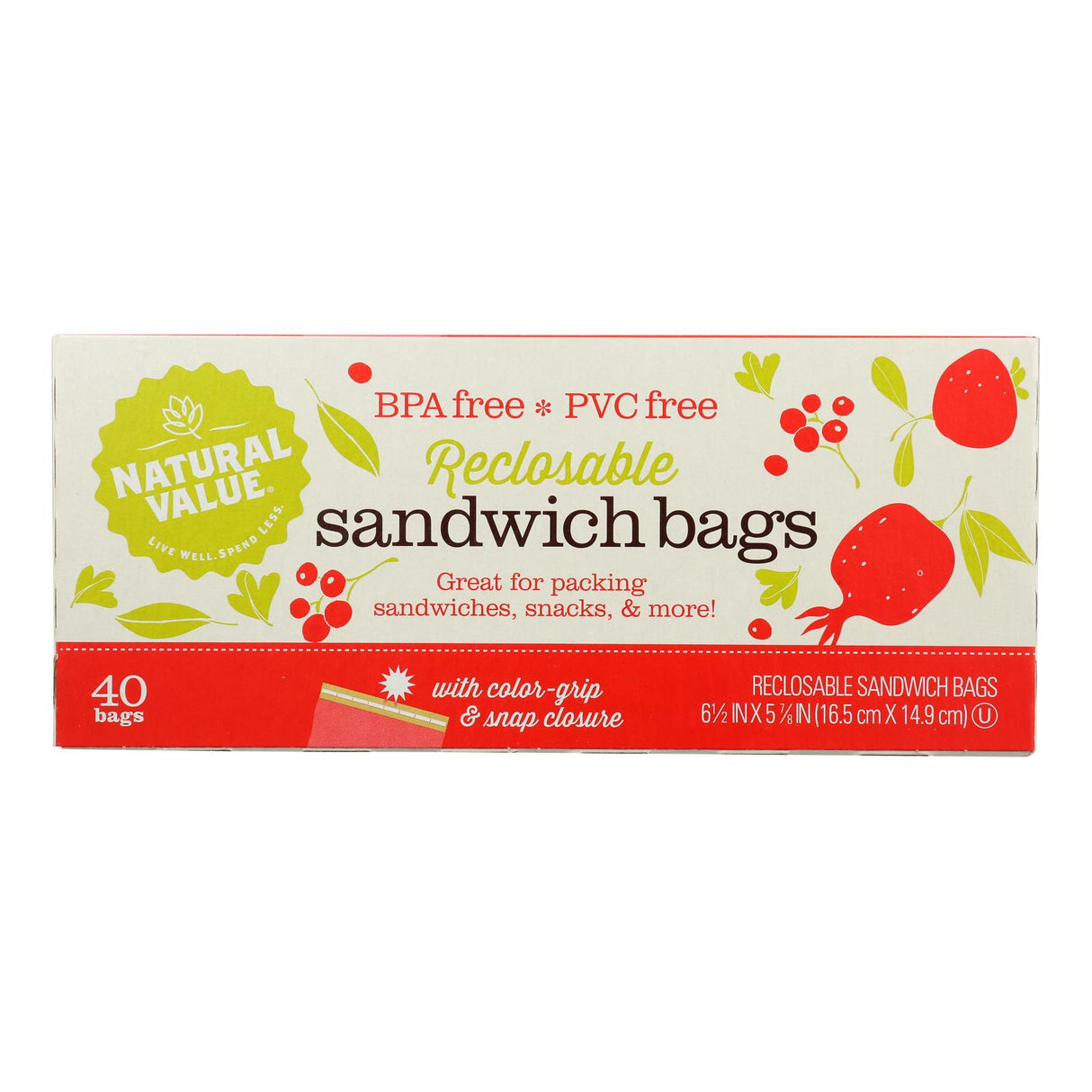 Natural Value Reclosable Sandwich Bags - 480 Count - Cozy Farm