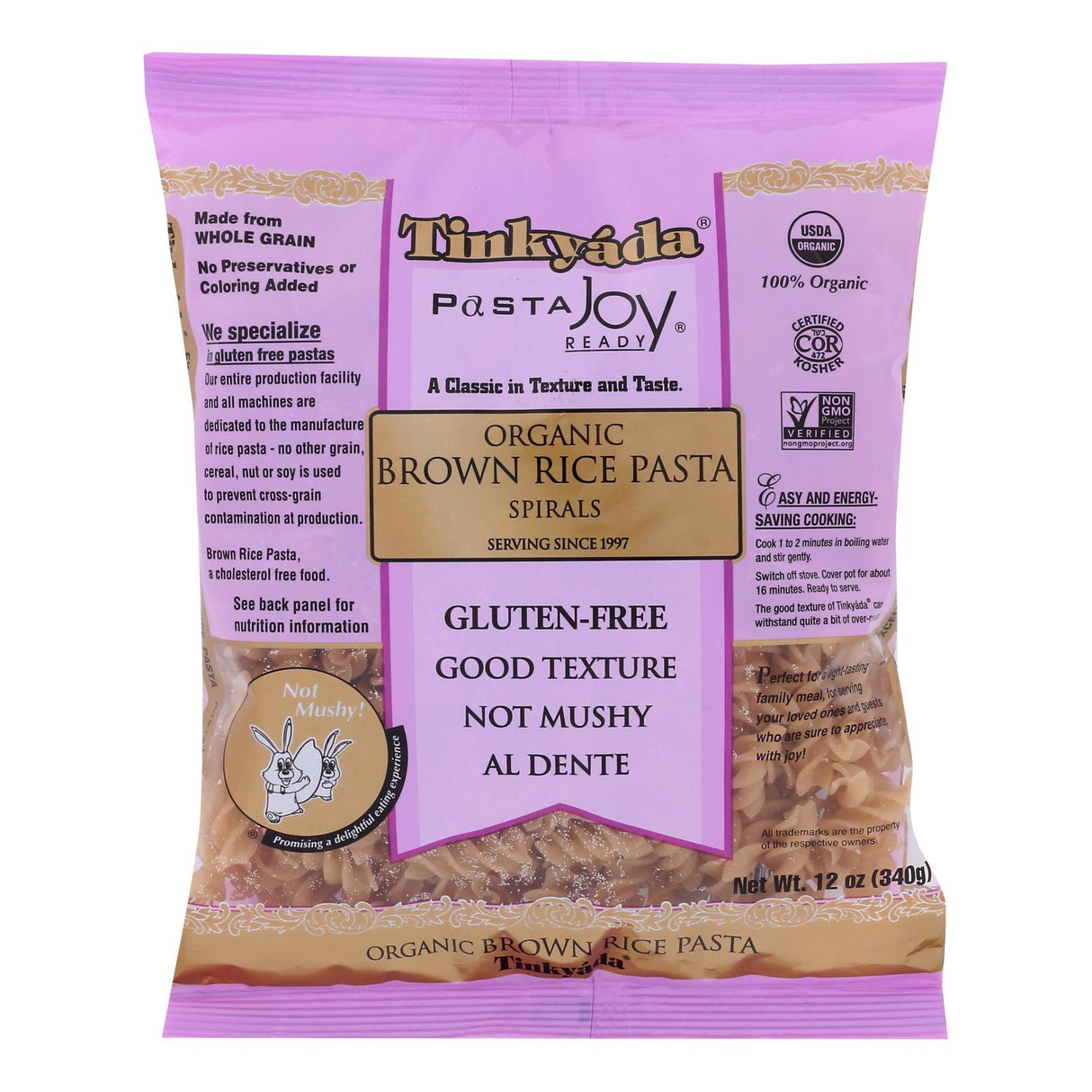 Tinkyada Spiral Brown Rice Pasta (12-Pack, 12 Ounces Each) - Cozy Farm