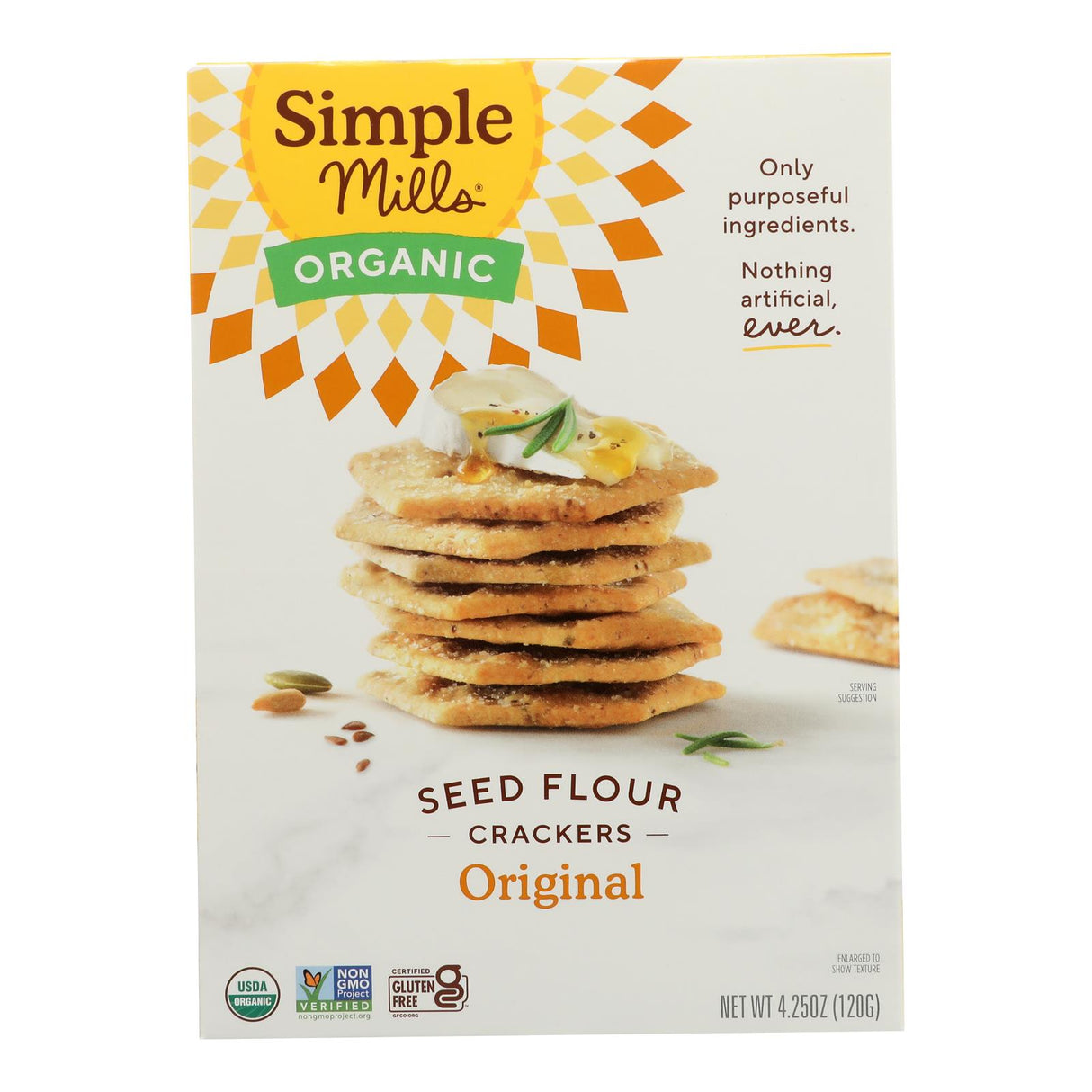 Simple Mills Almond Flour Crackers Seed Flour Original (Pack of 6 - 4.25 Oz.) - Cozy Farm