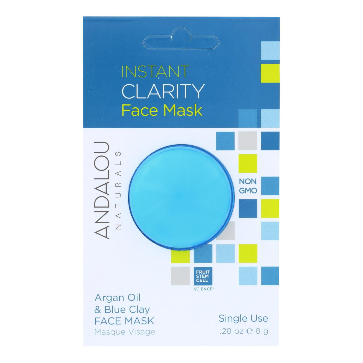 Andalou Instant Clarity Blue Clay Face Mask - Argan Oil Enhanced Hydration - Pack of 6 - Cozy Farm