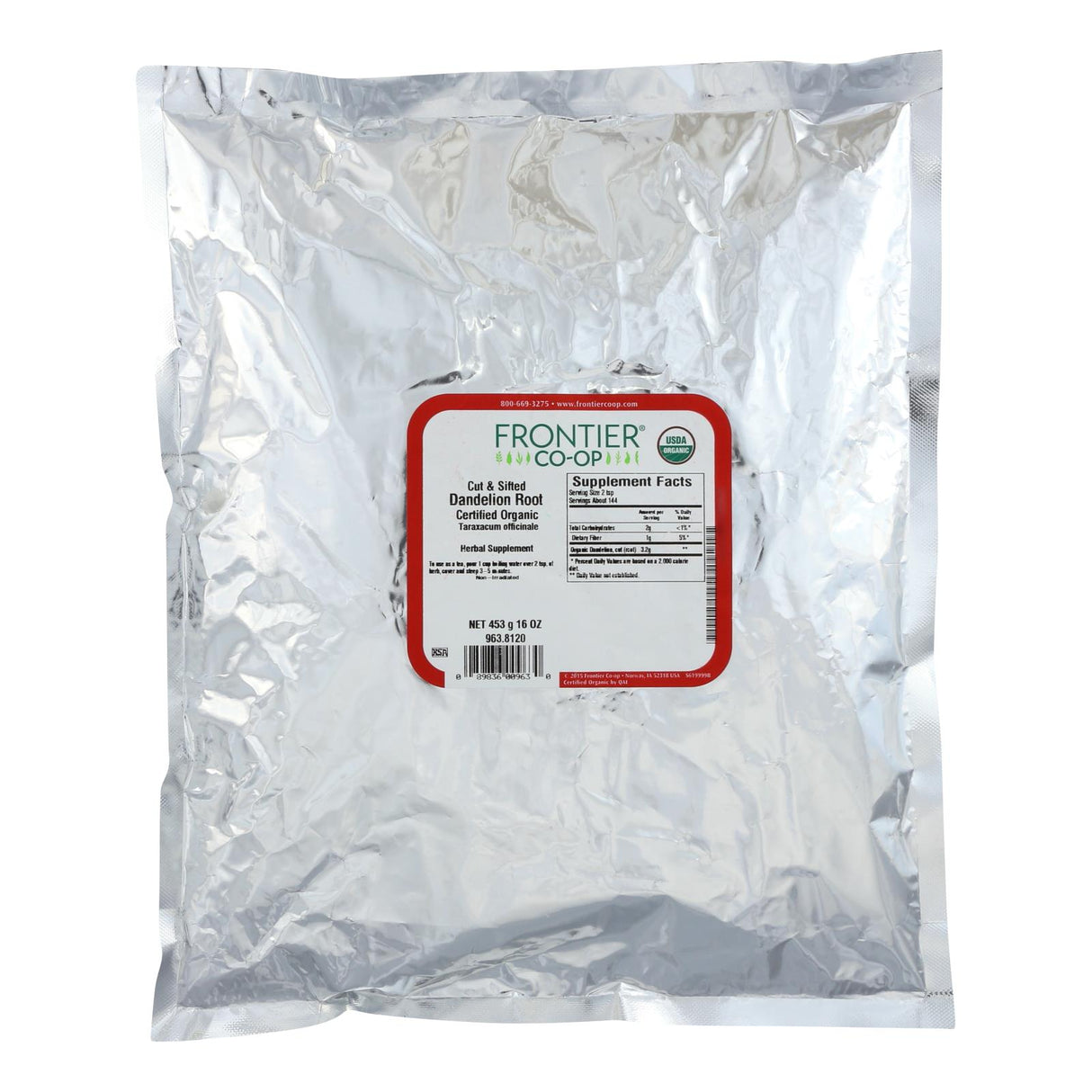 Frontier Herb - Organic Dandelion Root (1 lb. Cut & Sifted) - Cozy Farm