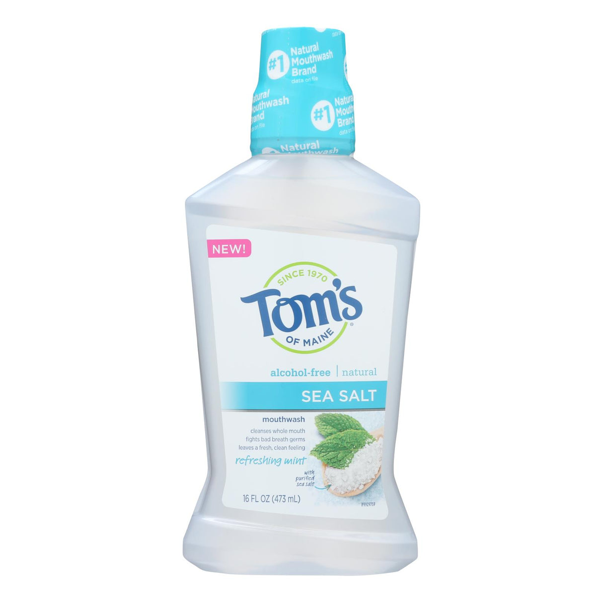 Tom's of Maine Mouthwash Sea Salt Mint - 16 Oz. - Cozy Farm