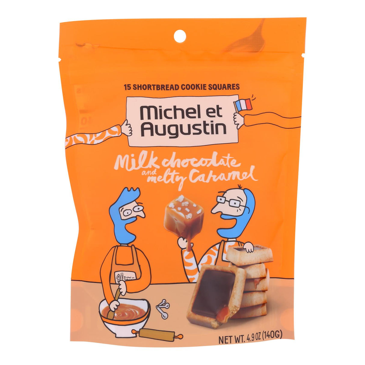 Michel Et Augustin Chocolate Caramel Shortbread Cookies, 6 x 4.9 Oz. - Cozy Farm