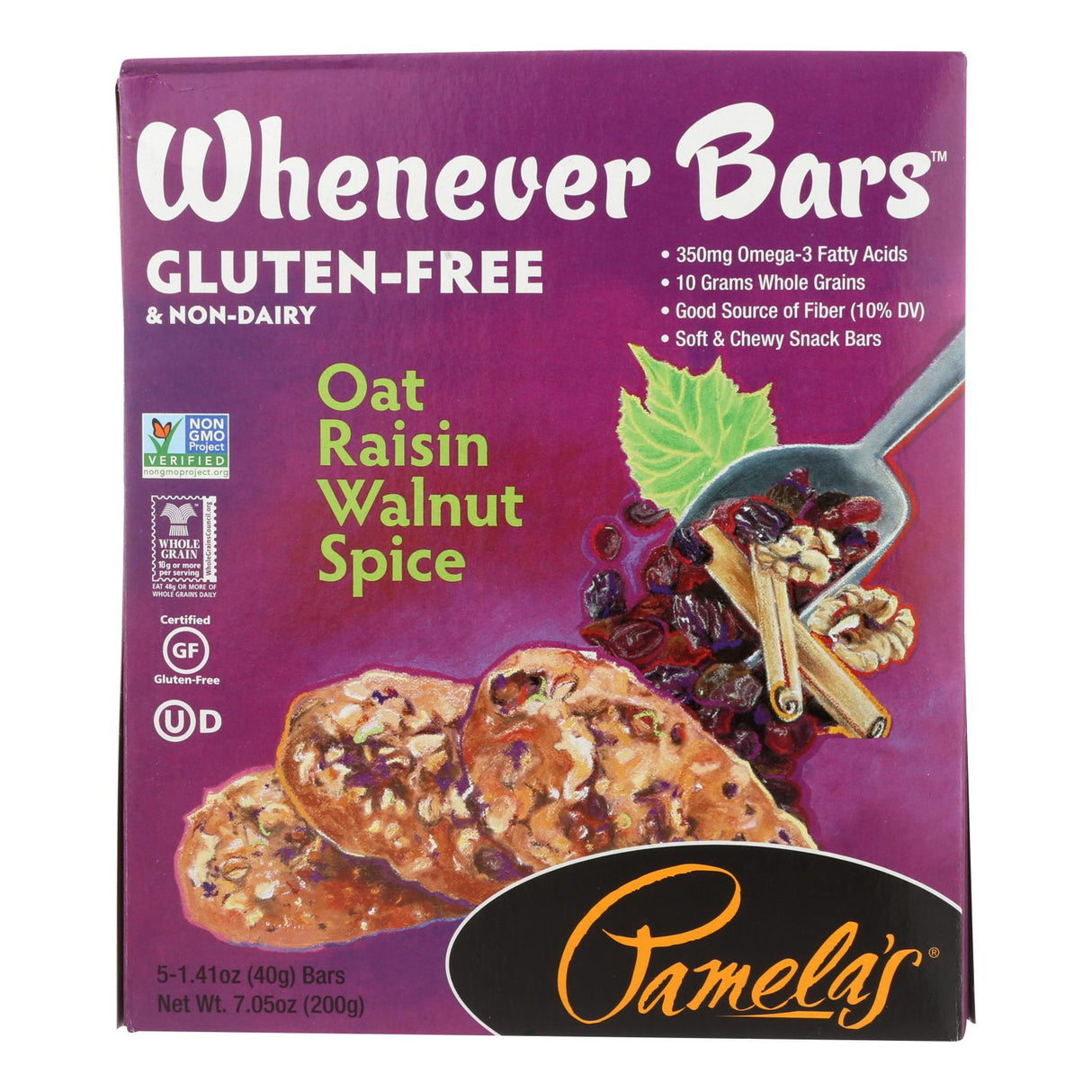 Pamela's Products Oat Spice Whomever Bars, Raisin Walnut, 6 x 1.41 Oz. - Cozy Farm