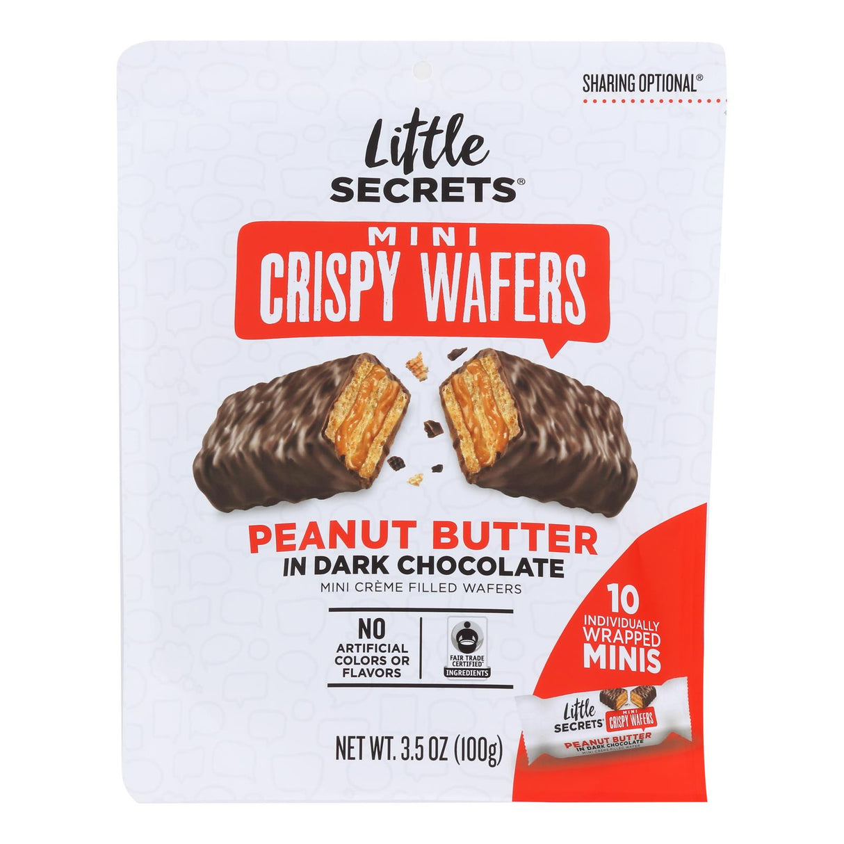 Little Secrets Crispy Wafers Dark Chocolate PB (6-Pack, 3.5 Oz. Each) - Cozy Farm