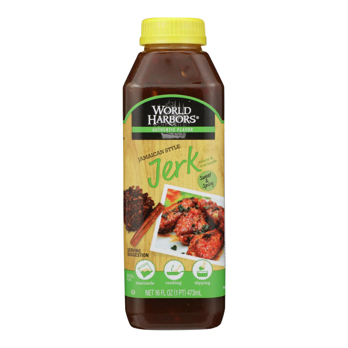World Harbor Jamaican Style Jerk Marinade and Sauce (Pack of 6 - 16 Oz.) - Cozy Farm