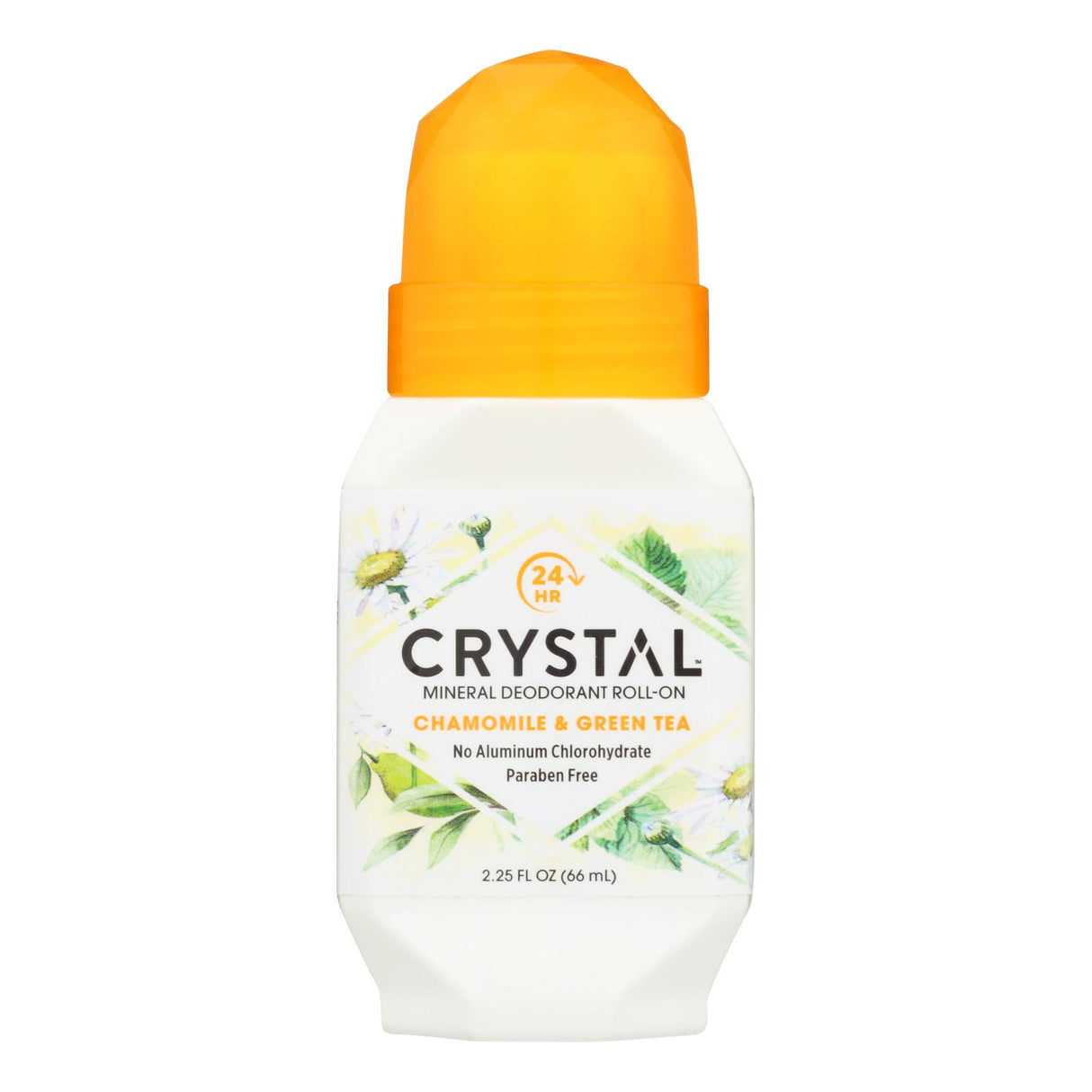 Crystal Essence Mineral Deodorant Roll-on, Refreshing Chamomile and Green Tea, 2.25 Fl Oz - Cozy Farm