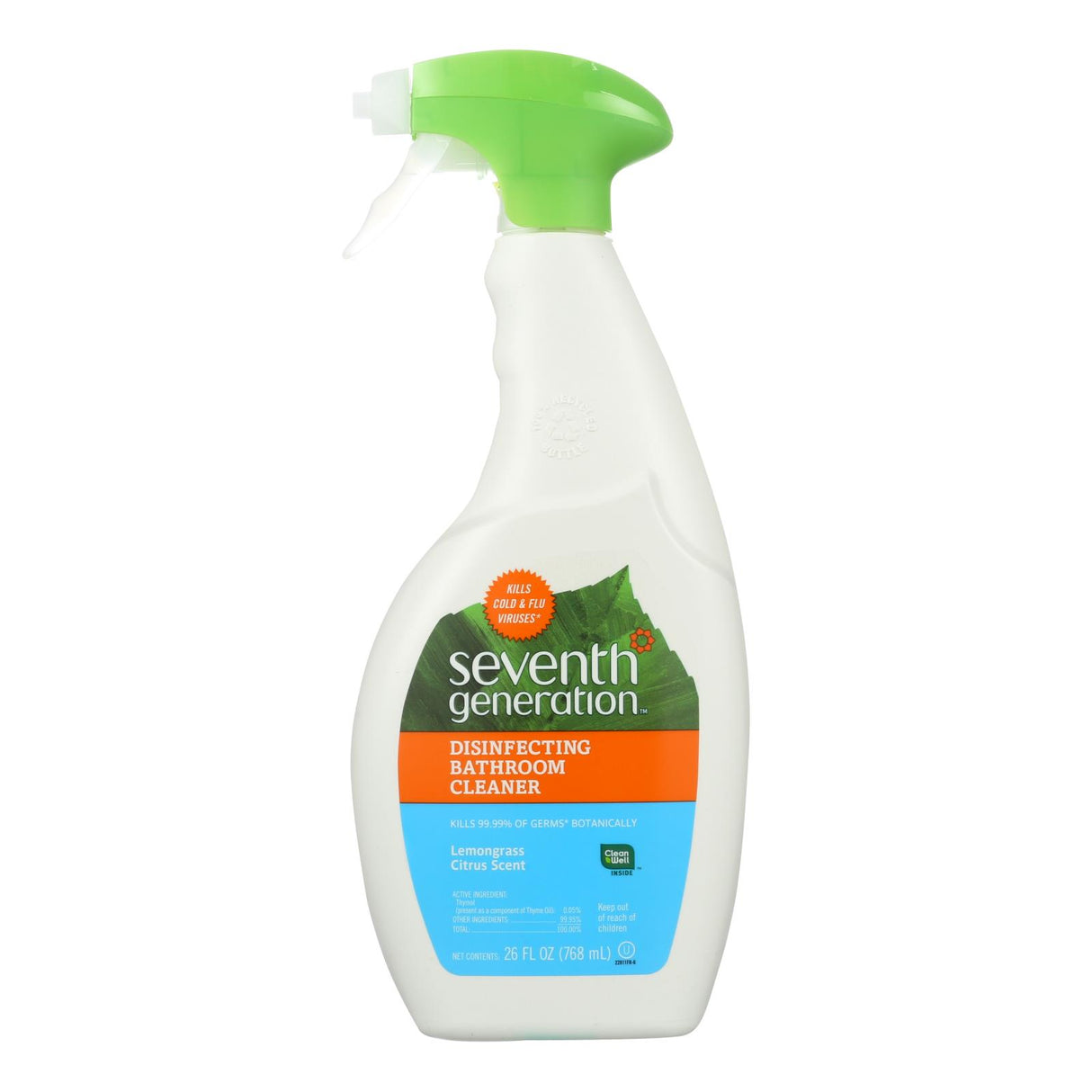 Seventh Generation Disinfecting Bathroom Cleaner, Lemongrass Thyme, 26 Fl Oz (Pack of 8) - Cozy Farm
