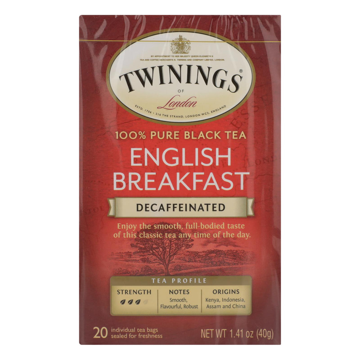 Twinings English Breakfast Decaf Tea (Pack of 6 - 20 Bags) - Cozy Farm