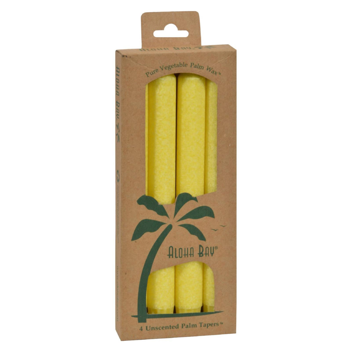 Aloha Bay Palm Tapers, Pack of 4, Unscented Yellow Candles (4 Pack) - Cozy Farm