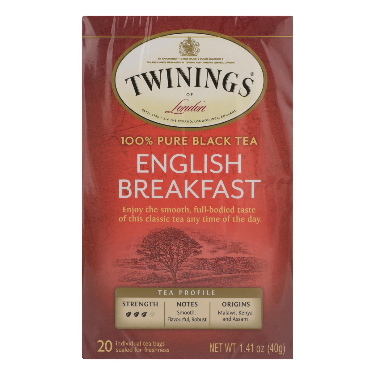 Twinings English Breakfast Black Tea, 20 Bags Per Box (Pack of 6) - Cozy Farm